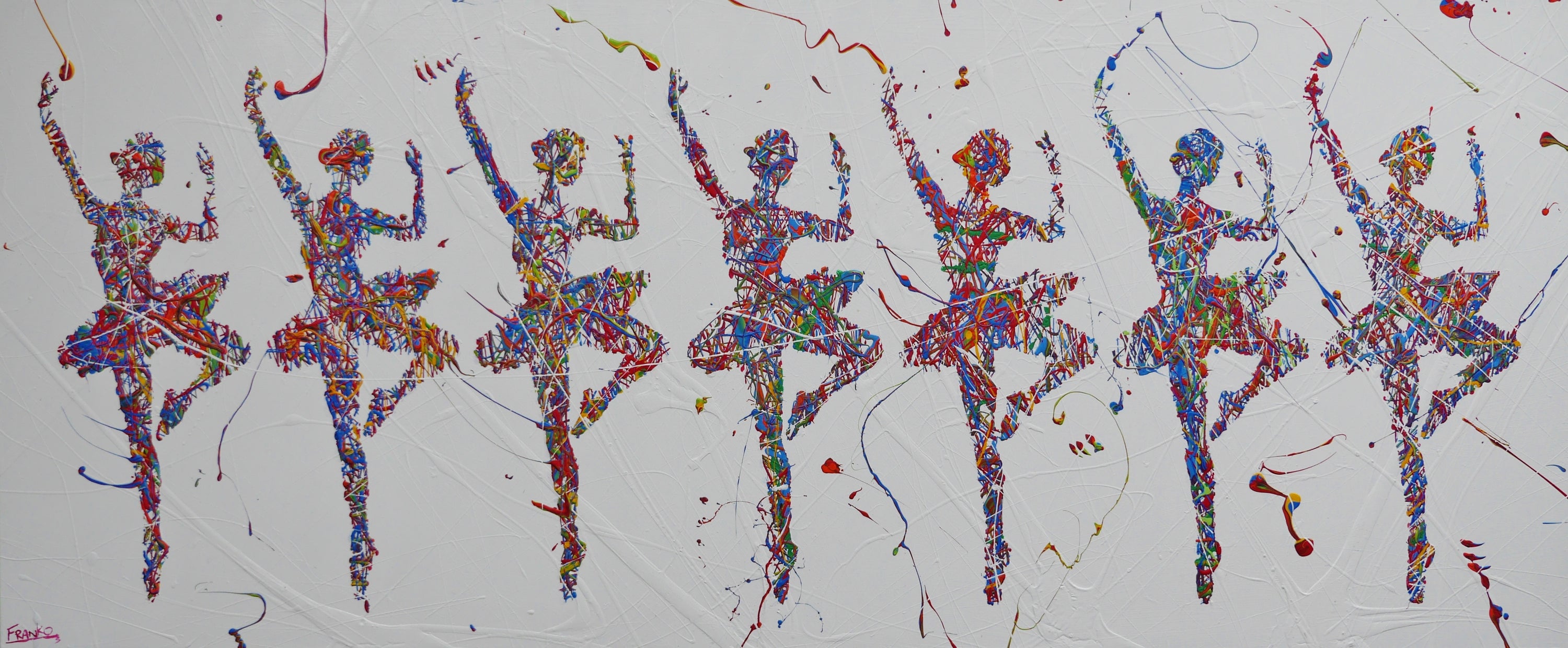 The Nutcracker Seven 240cm x 100cm Ballerina Pop Art Painting-urban pop-[Franko_Artist]-[Australian_artist]-[Gold_Coast]-[Brisbane]-[modern]-[contemporary]-[original]-[Large_artwork]-Franklin Art Studio