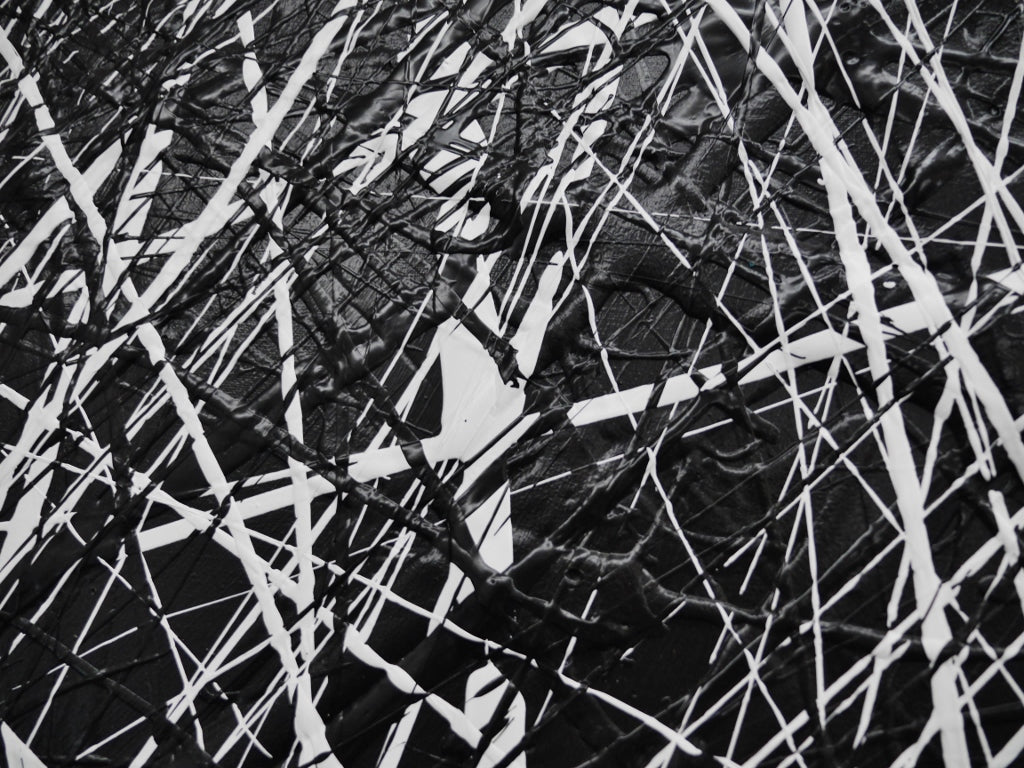 Brainiac 120cm x 120cm Black White Textured Abstract Painting (SOLD)