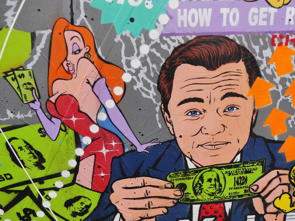 Bullish 250cm x 150cm Monopoly Man Textured Urban Pop Art Painting (SOLD)