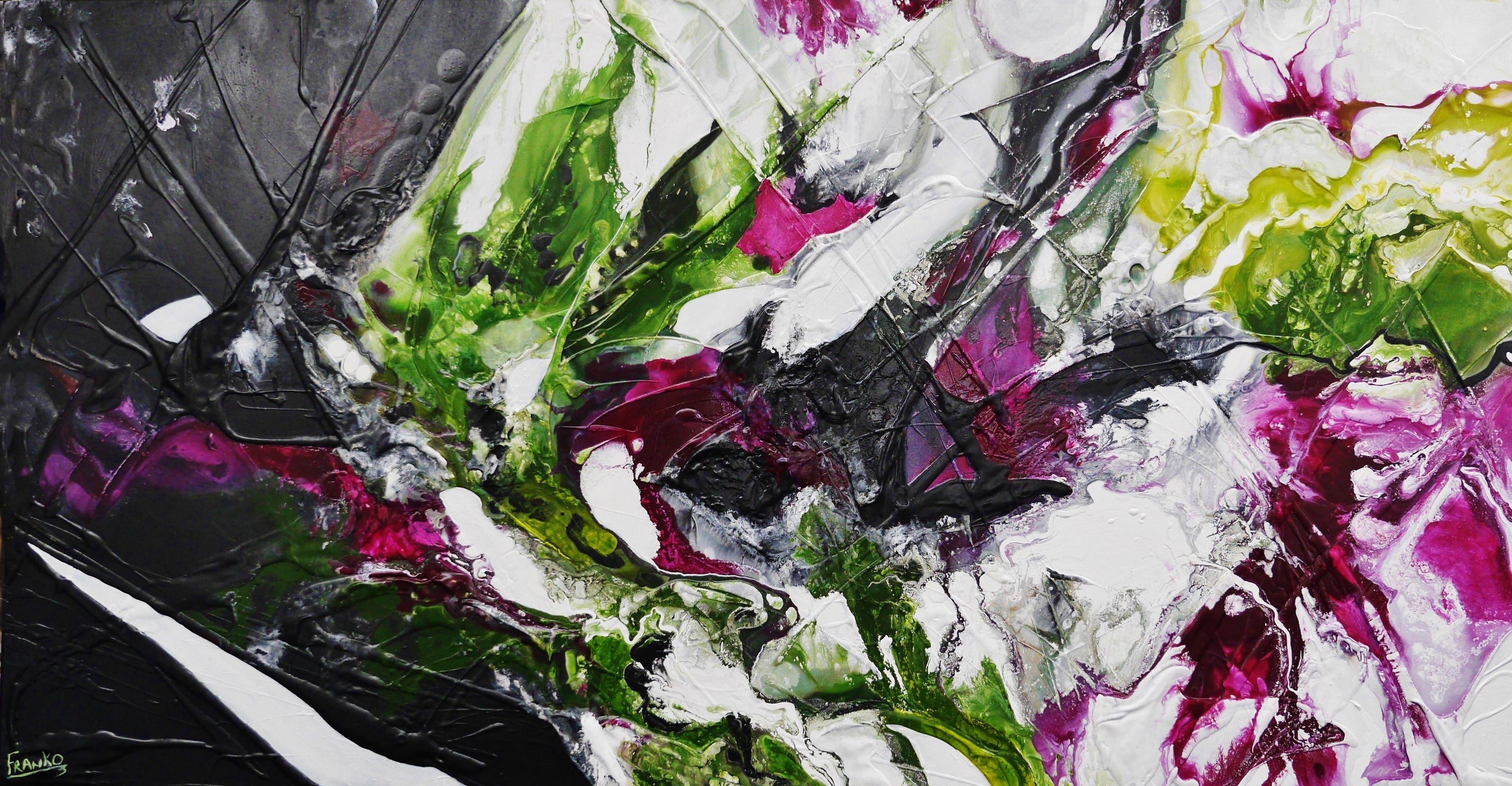 Violet and Olive 190cm x 100cm Textured Abstract Painting (SOLD)-Abstract-[Franko_Artist]-[Australian_artist]-[Gold_Coast]-[Brisbane]-[modern]-[contemporary]-[original]-[Large_artwork]-Franklin Art Studio