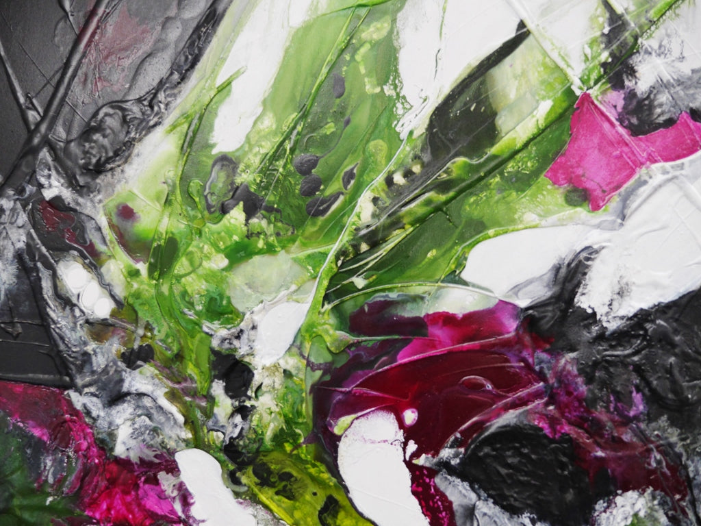 Violet and Olive 190cm x 100cm Textured Abstract Painting (SOLD)