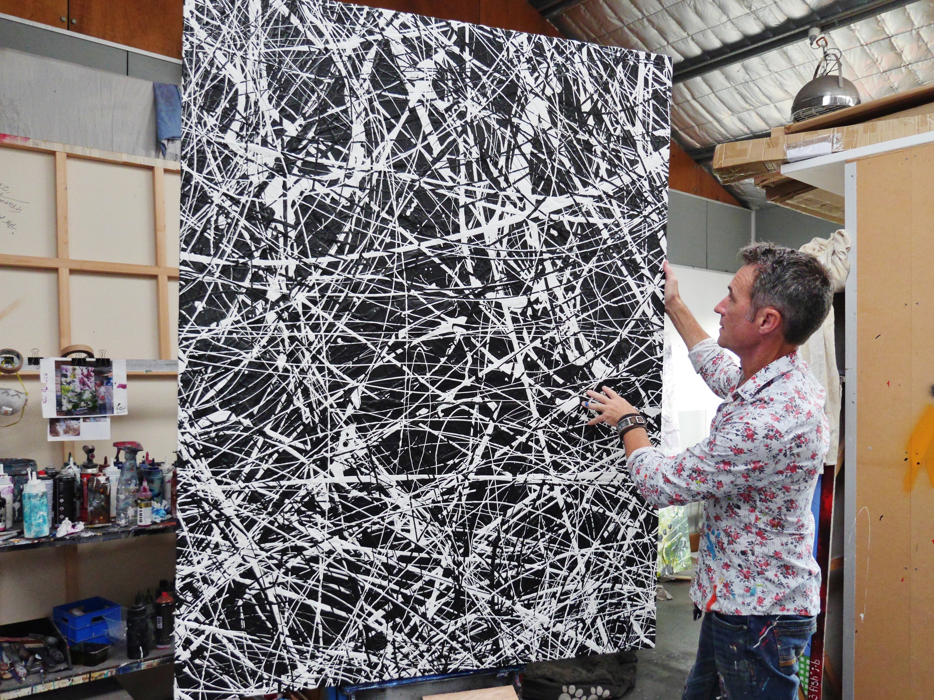 Massive Brain Freeze 140cm x 180cm Portrait/Landscape Textured Abstract Painting (SOLD)-Abstract-[Franko_Artist]-[The_Block]-[Dream_Homes]-[ideas]-[Grand_Designs]-[Art_Lover]-Franklin Art Studio
