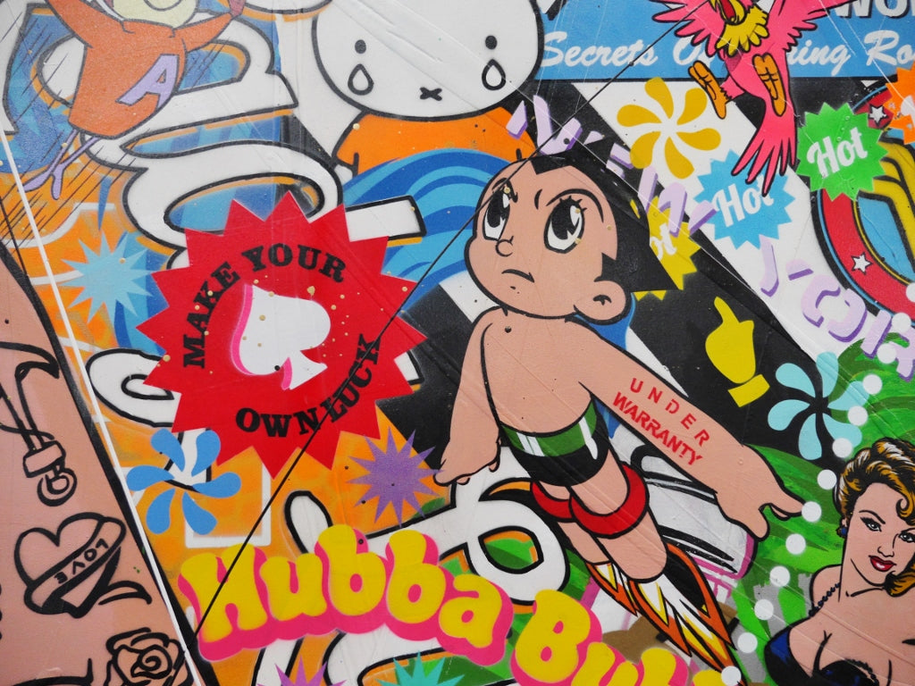 Astro Rosie 160cm x 100cm Rosie The Riveter Textured Urban Pop Art Painting (SOLD)