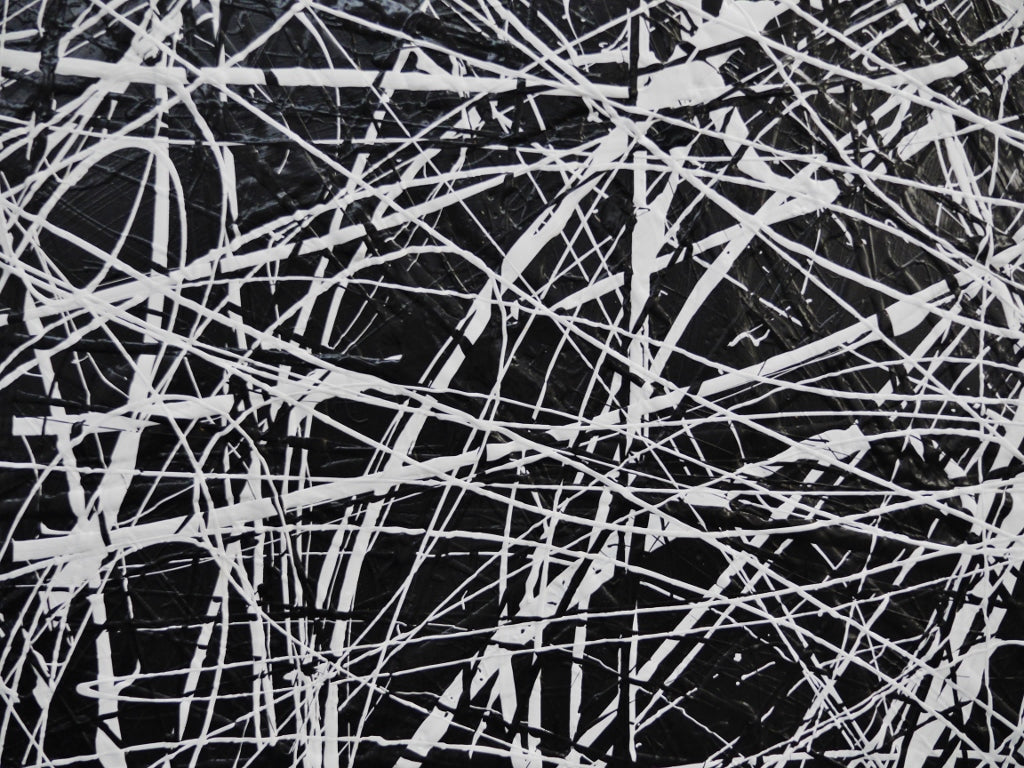 Frozen Squared 150cm x 150cm Black White Textured Abstract Painting (SOLD)