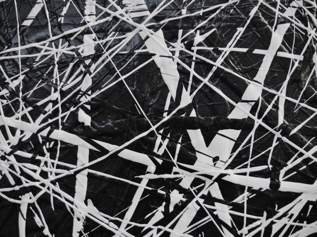 Frozen Squared 150cm x 150cm Black White Textured Abstract Painting (SOLD)