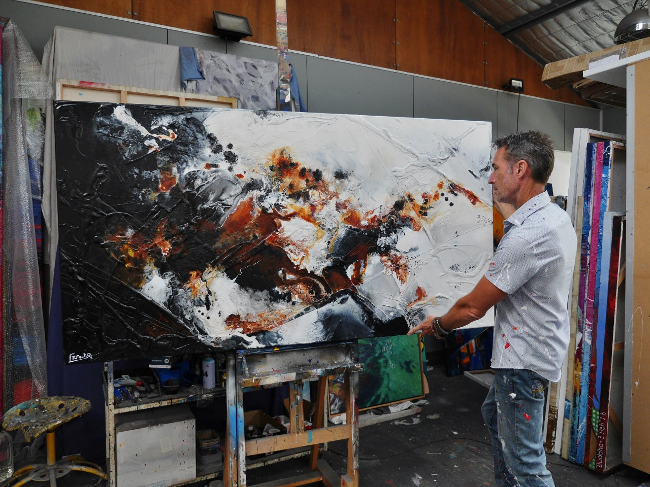 Roxide 190cm x 100cm Textured Abstract Painting (SOLD)-Abstract-[Franko_Artist]-[The_Block]-[Dream_Homes]-[ideas]- [Grand_Designs]-Franklin Art Studio