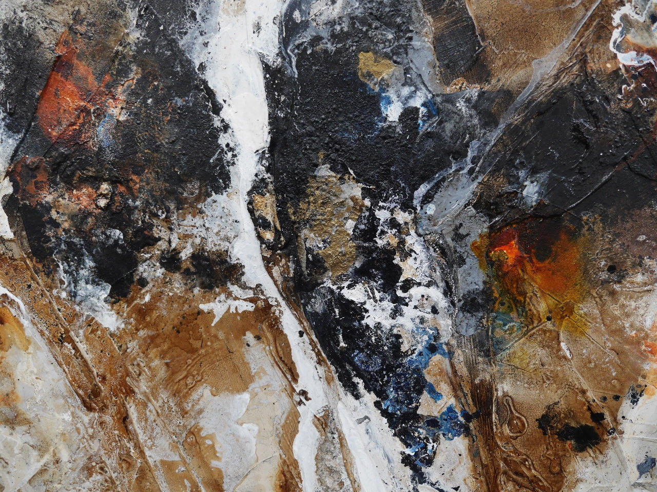 Raw Tectonic 200cm x 80cm Rustic Textured Abstract Painting (SOLD)