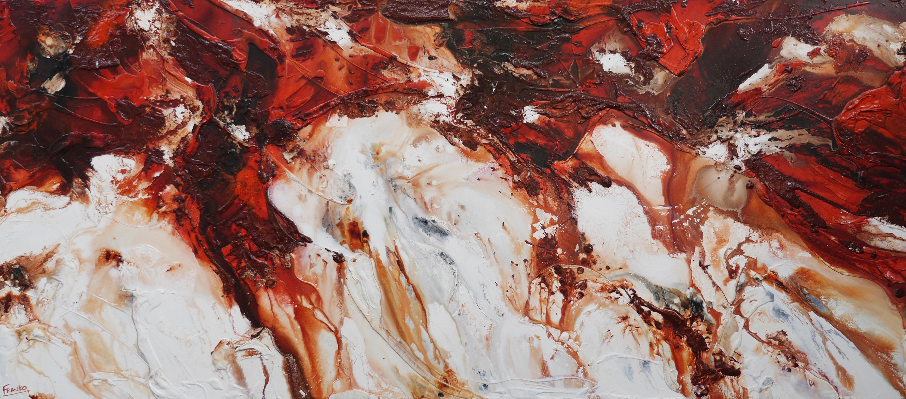 Sunburnt Oxide 270cm x 120cm Textured Abstract Painting (SOLD)-Abstract-[Franko_Artist]-[Australian_artist]-[Gold_Coast]-[Brisbane]-[modern]-[contemporary]-[original]-[Large_artwork]-Franklin Art Studio