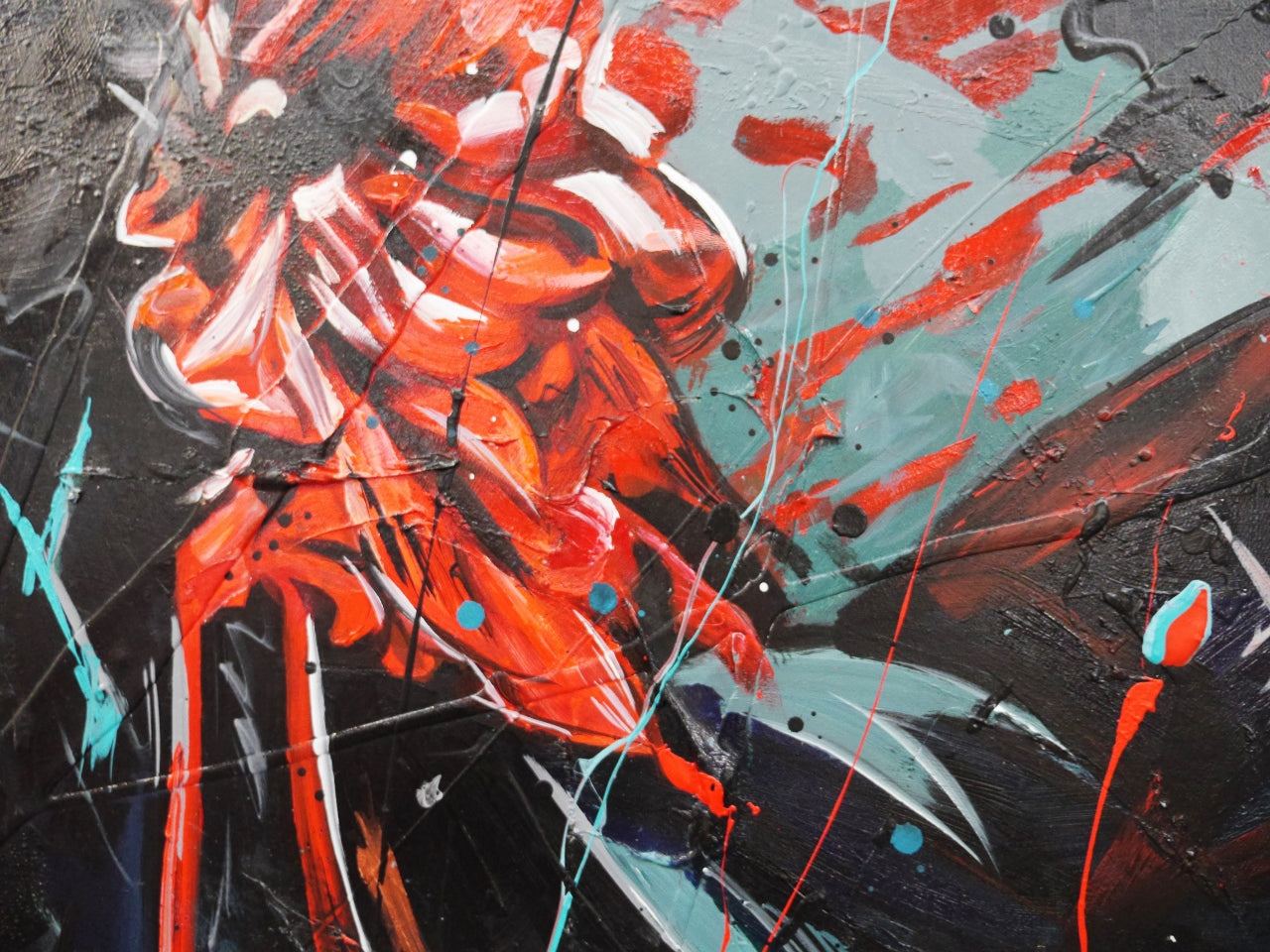 Nakano 160cm x 100cm Brave and Beautiful Abstract Realism Framed Textured Painting (SOLD)