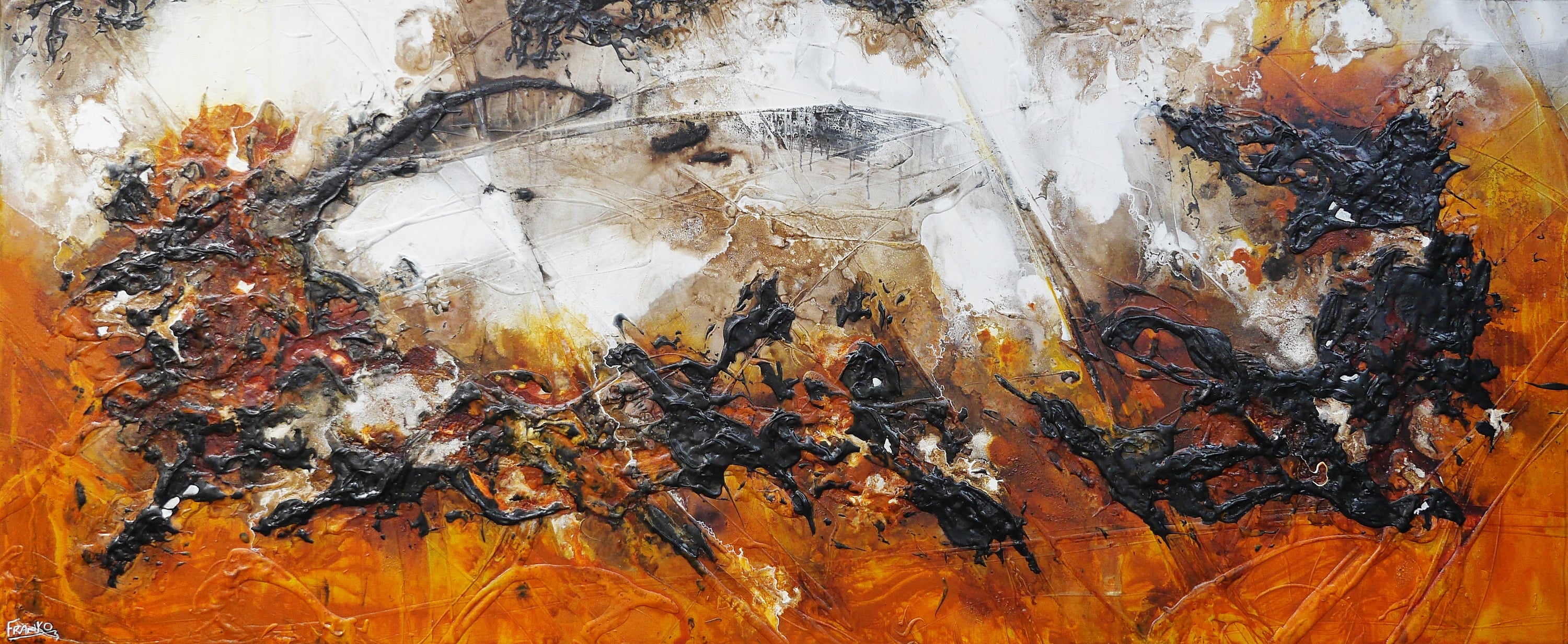 Craving Sienna 240cm x 100cm Textured Abstract Painting (SOLD)-Abstract-[Franko_Artist]-[Australian_artist]-[Gold_Coast]-[Brisbane]-[modern]-[contemporary]-[original]-[Large_artwork]-Franklin Art Studio