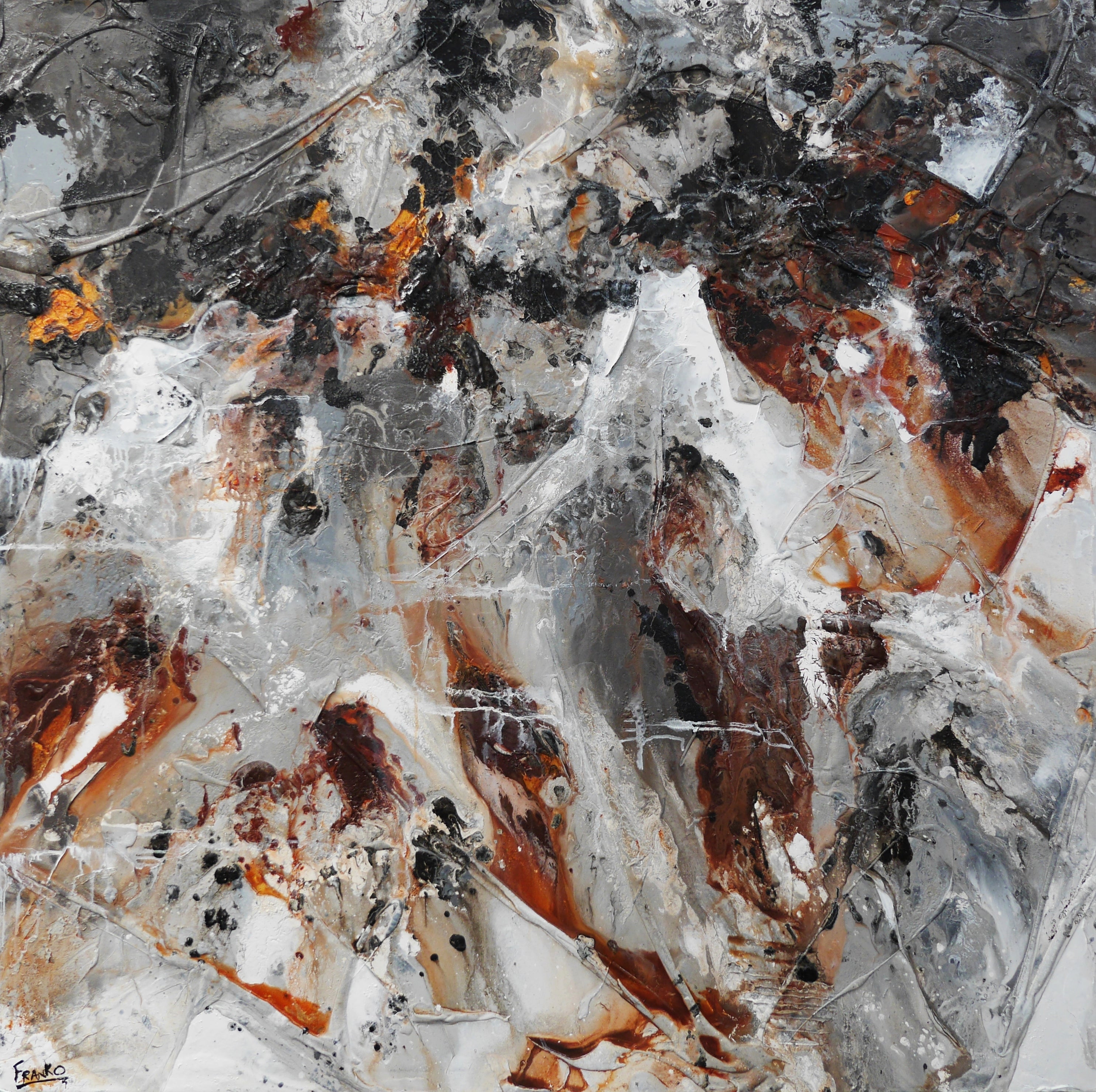 Nara Oxide 150cm x 150cm Rustic Textured Abstract Painting (SOLD)-Abstract-[Franko_Artist]-[Australian_artist]-[Gold_Coast]-[Brisbane]-[modern]-[contemporary]-[original]-[Large_artwork]-Franklin Art Studio