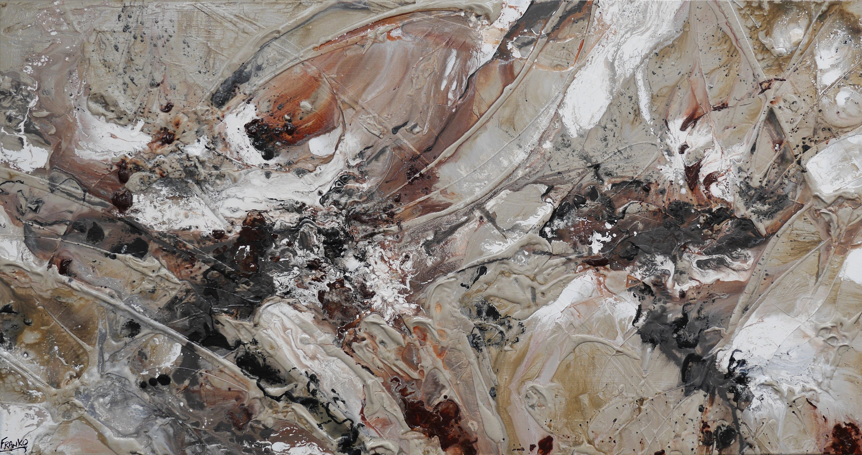 Rusted Almond 190cm x 100cm Textured Abstract Painting (SOLD)-Abstract-[Franko_Artist]-[Australian_artist]-[Gold_Coast]-[Brisbane]-[modern]-[contemporary]-[original]-[Large_artwork]-Franklin Art Studio