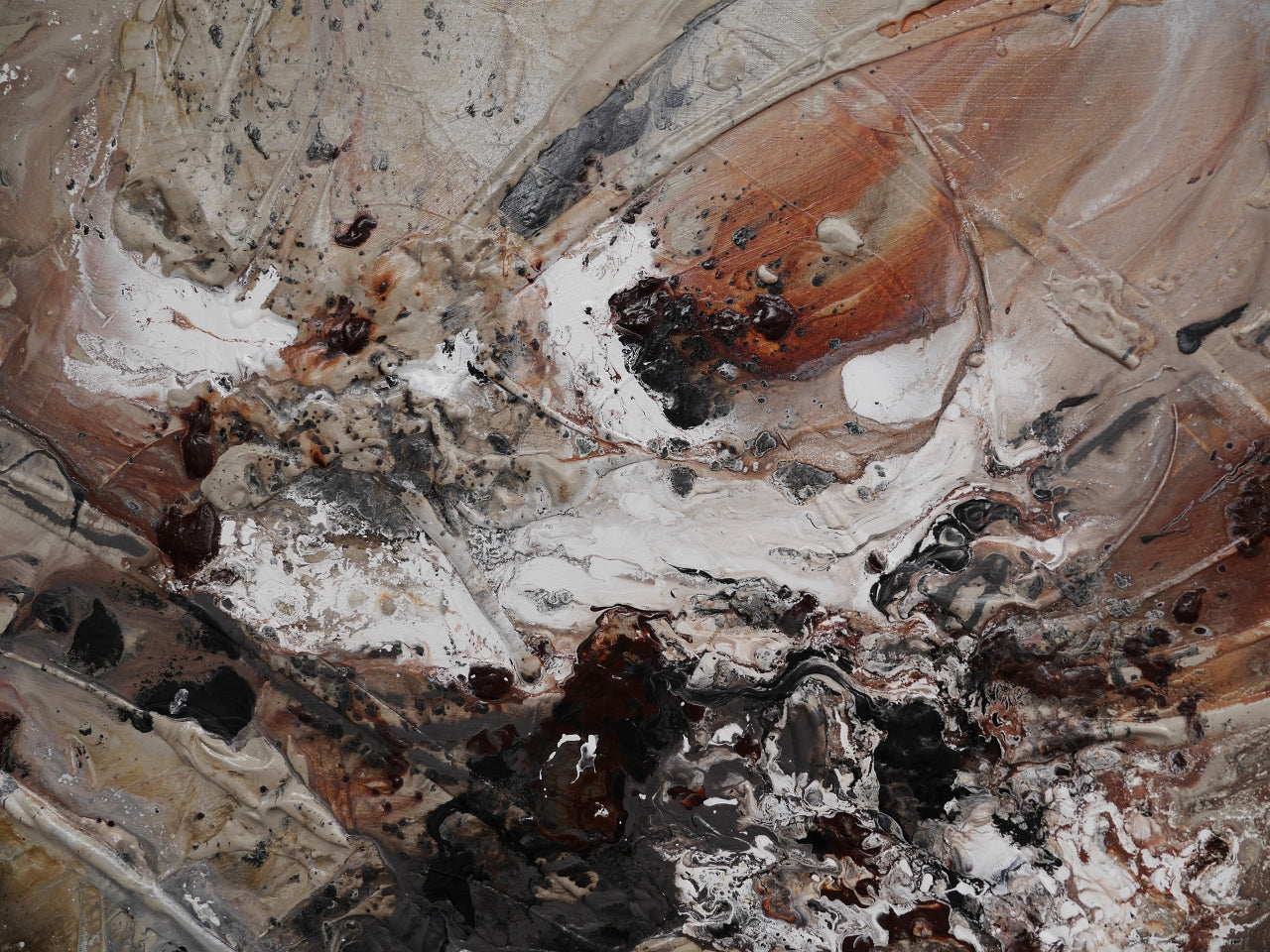 Rusted Almond 190cm x 100cm Textured Abstract Painting (SOLD)
