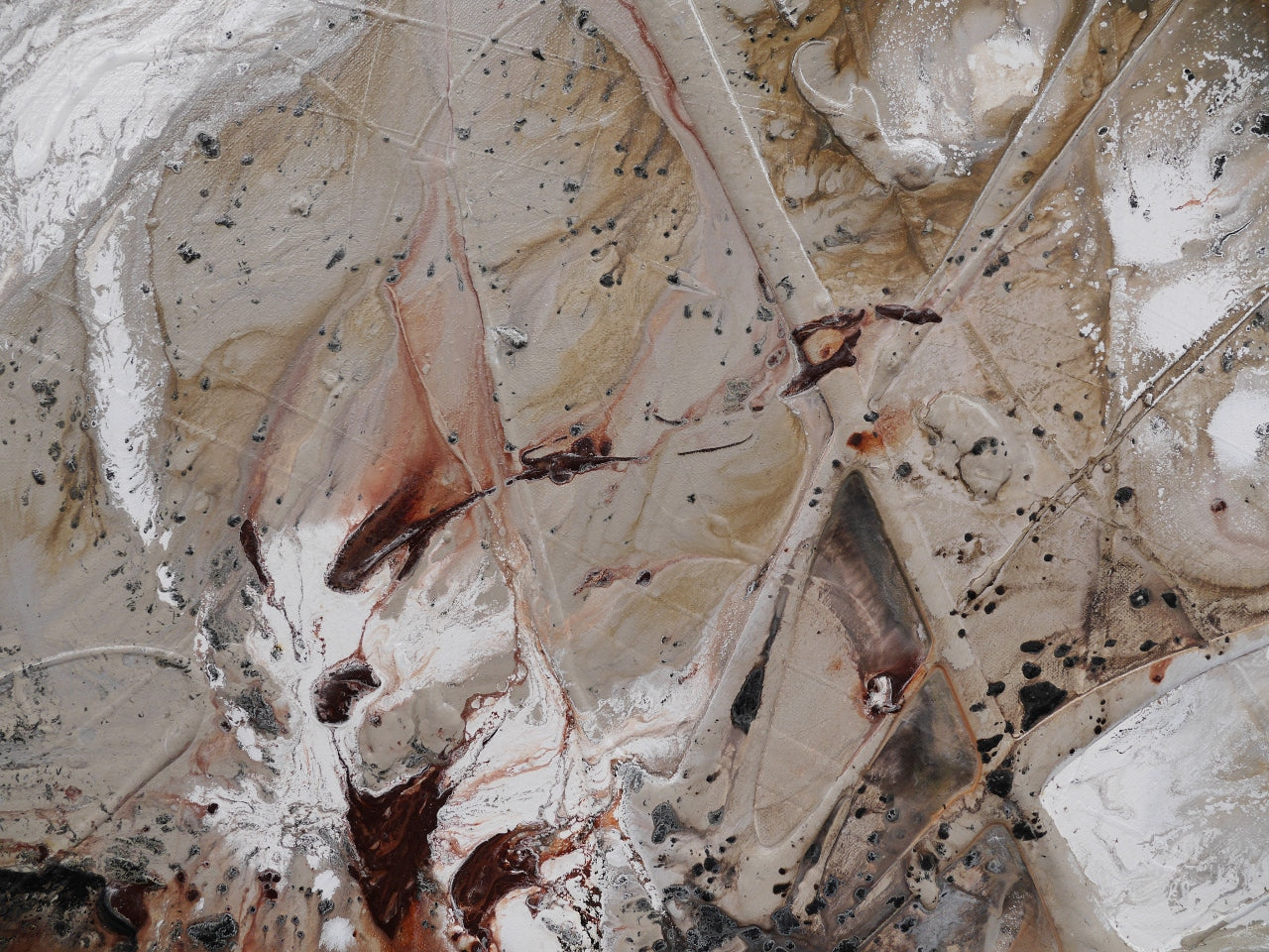 Rusted Almond 190cm x 100cm Textured Abstract Painting (SOLD)