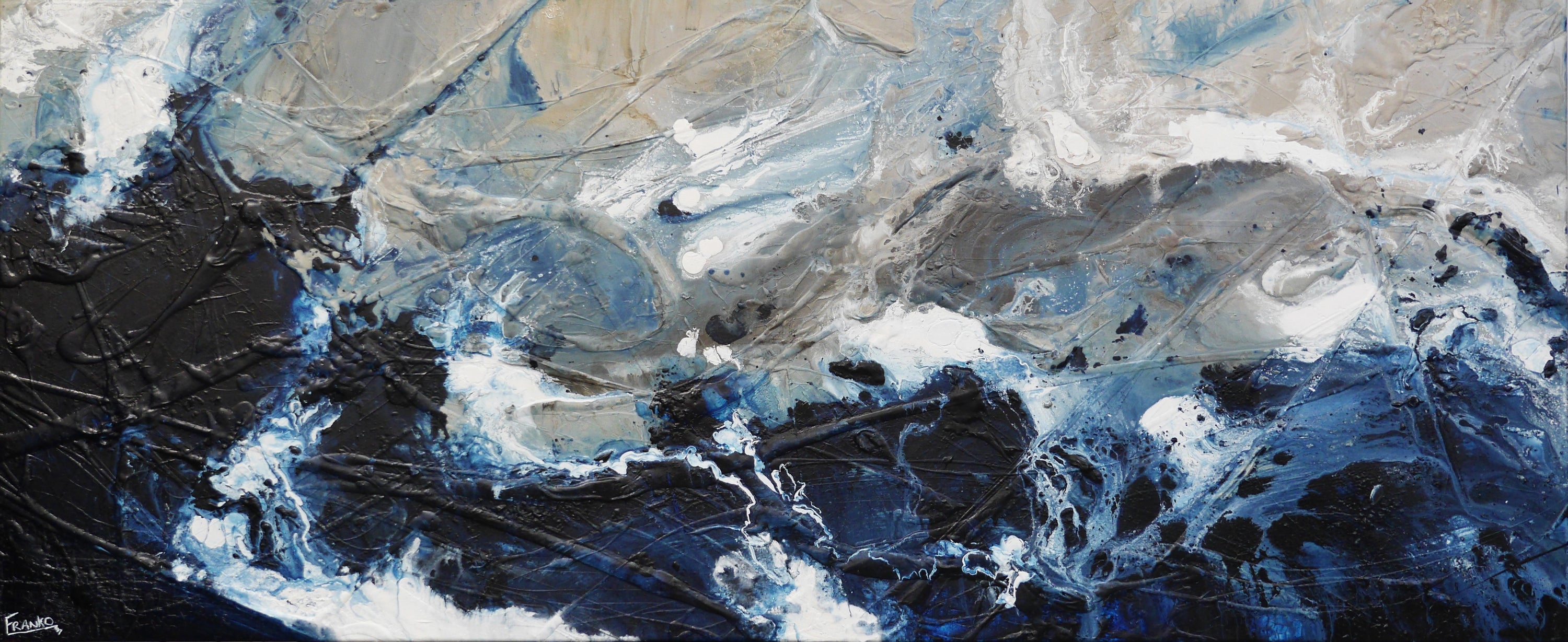 Midnight Mafia 240cm x 100cm Textured Abstract Painting (SOLD)-Abstract-[Franko_Artist]-[Australian_artist]-[Gold_Coast]-[Brisbane]-[modern]-[contemporary]-[original]-[Large_artwork]-Franklin Art Studio