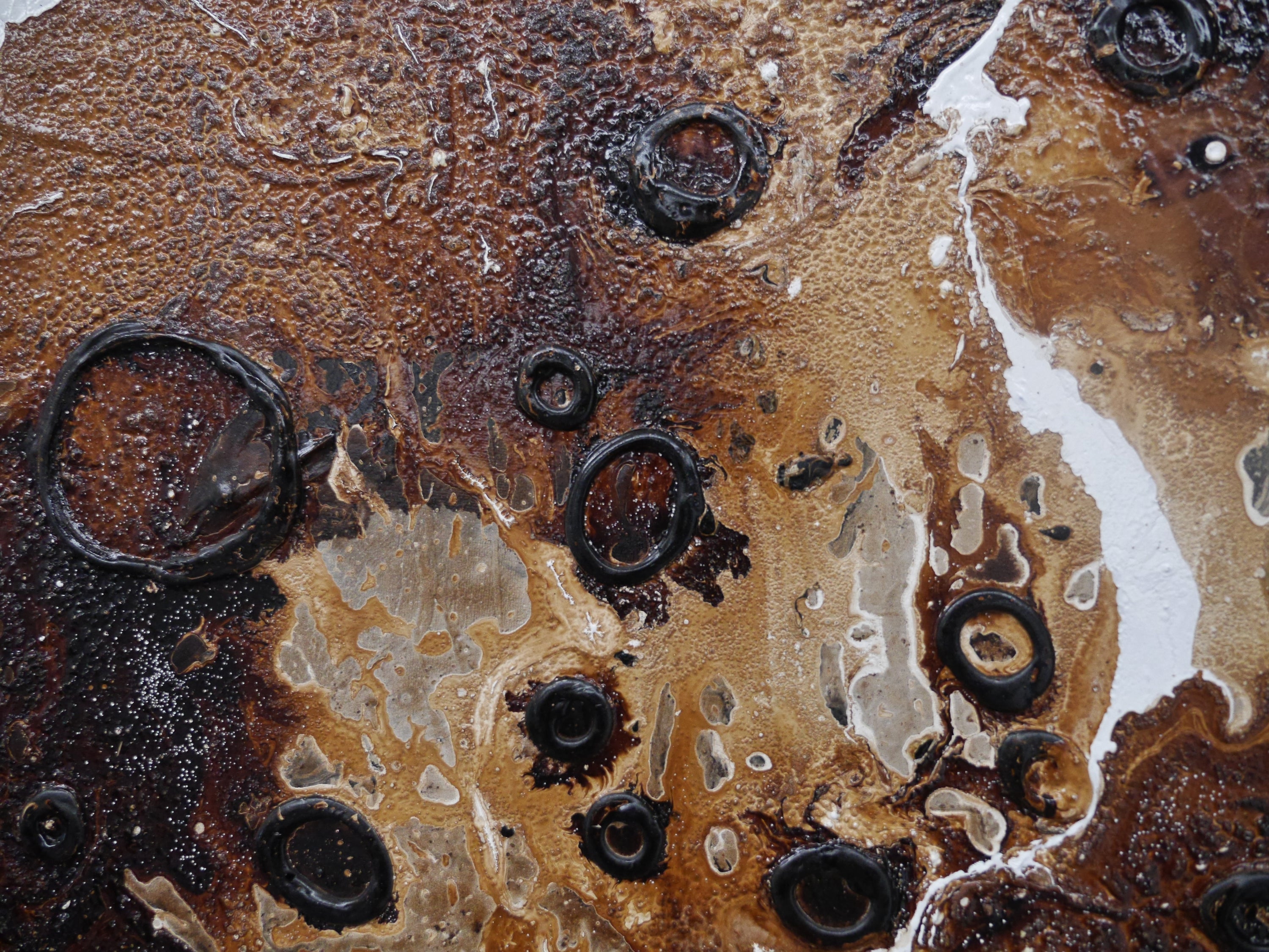Popcorn Honey 100cm x 100cm Rusts Honey Textured Abstract Painting (SOLD)