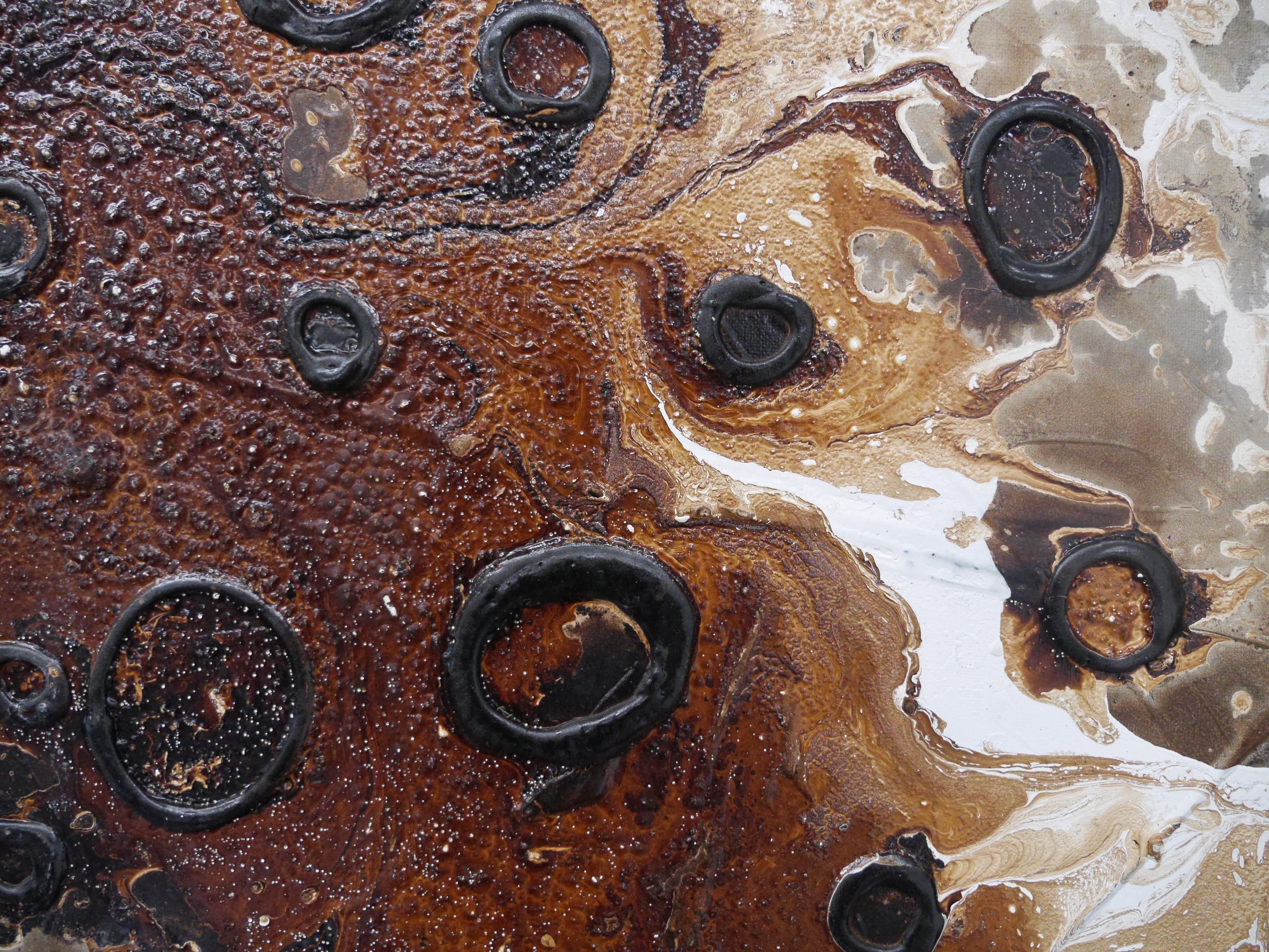 Popcorn Honey 100cm x 100cm Rusts Honey Textured Abstract Painting (SOLD)