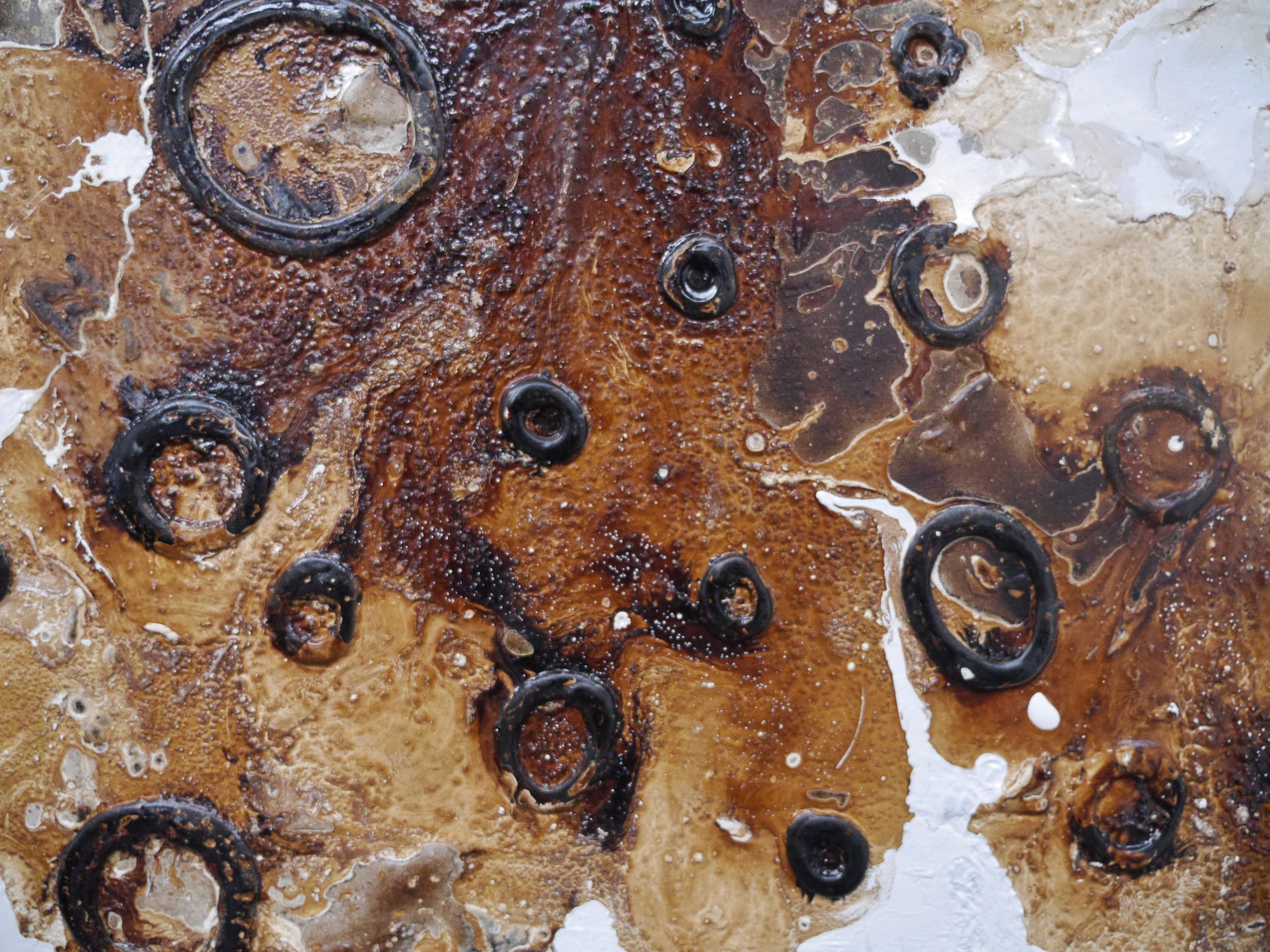 Popcorn Honey 100cm x 100cm Rusts Honey Textured Abstract Painting (SOLD)