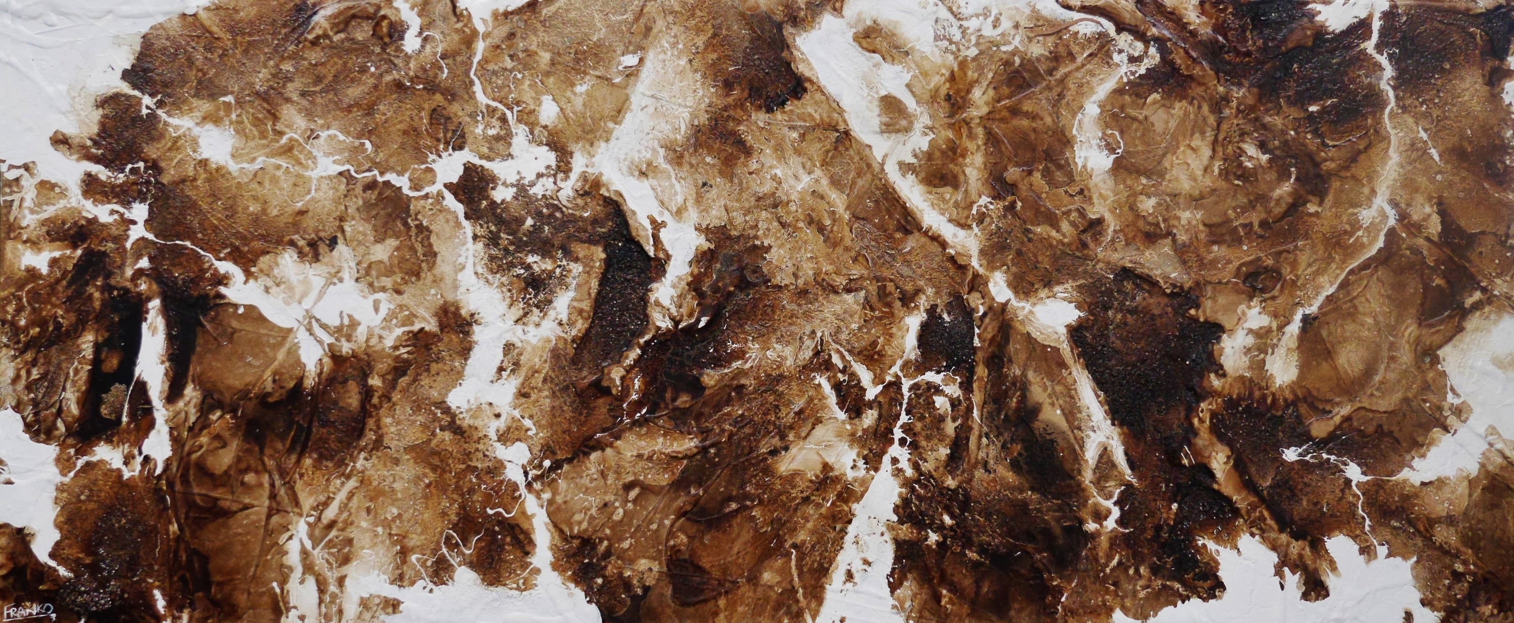 Raw Finesse 240cm x 100cm Rust White Textured Abstract Painting (SOLD)-Abstract-[Franko_Artist]-[Australian_artist]-[Gold_Coast]-[Brisbane]-[modern]-[contemporary]-[original]-[Large_artwork]-Franklin Art Studio