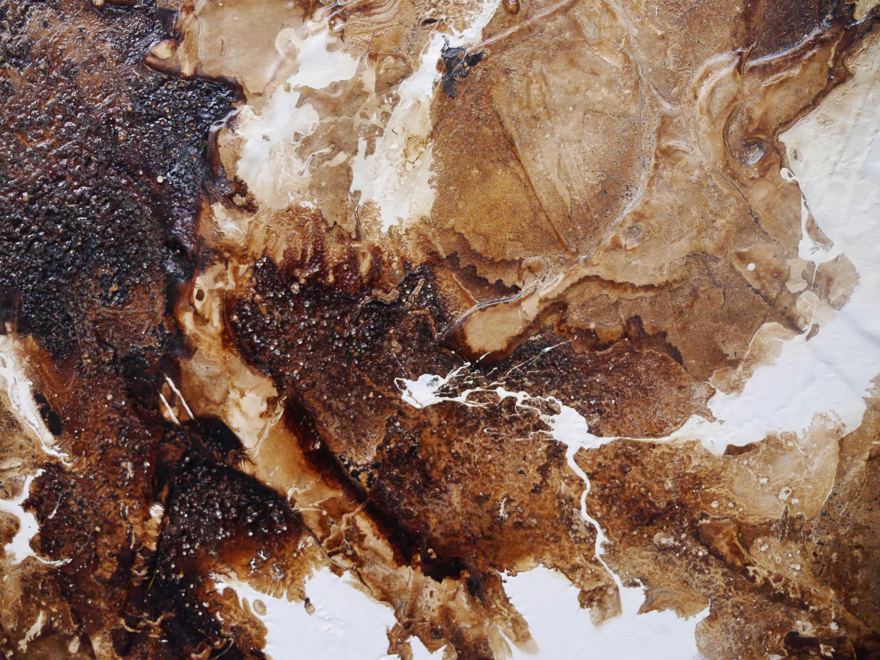 Raw Finesse 240cm x 100cm Rust White Textured Abstract Painting (SOLD)