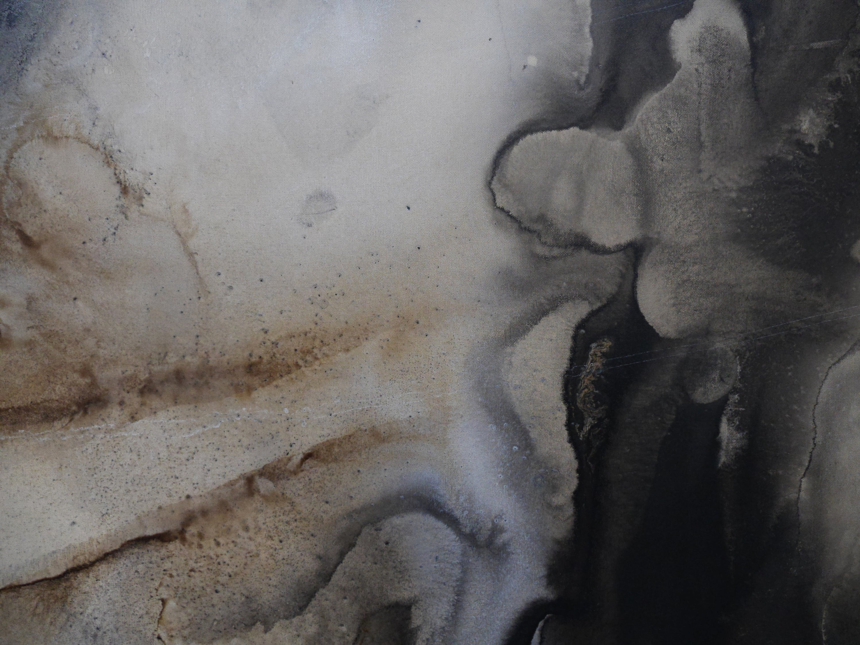 Refined 799 270cm x 100cm Blue Rust White Cream Grey Textured Abstract Painting (SOLD)