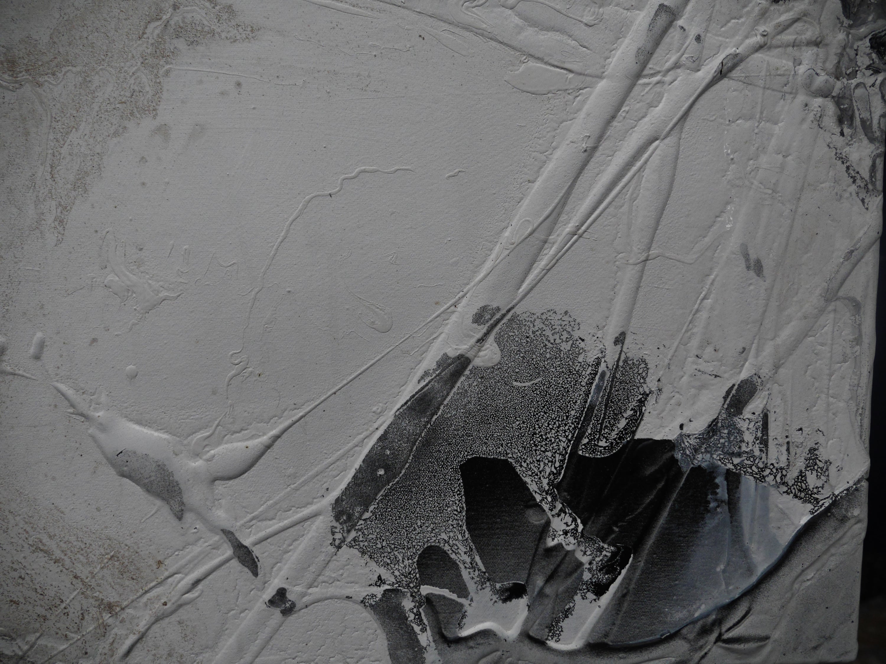 Trigger 120cm x 100cm White Black Rust Minimalist Textured Abstract Painting (SOLD)