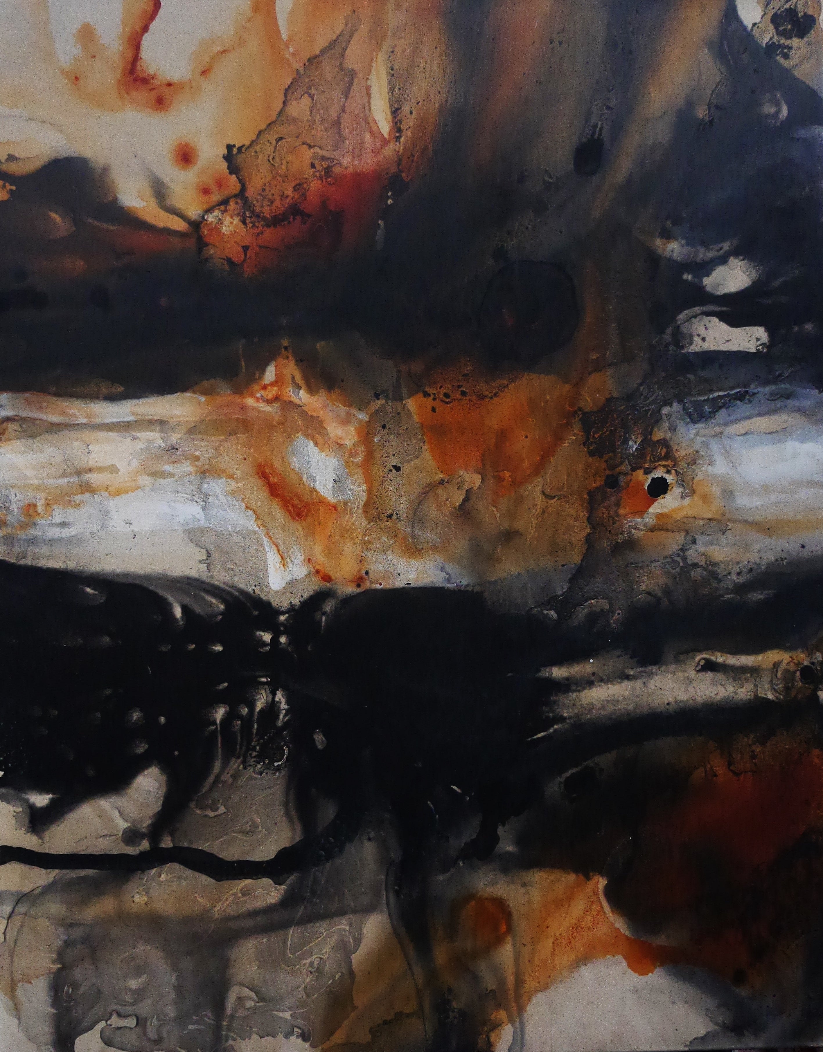 Refined 944 120cm x 150cm Rust Black White Cream and Grey textured Abstract Painting (SOLD)-Abstract-[Franko_Artist]-[Australian_artist]-[Gold_Coast]-[Brisbane]-[modern]-[contemporary]-[original]-[Large_artwork]-Franklin Art Studio