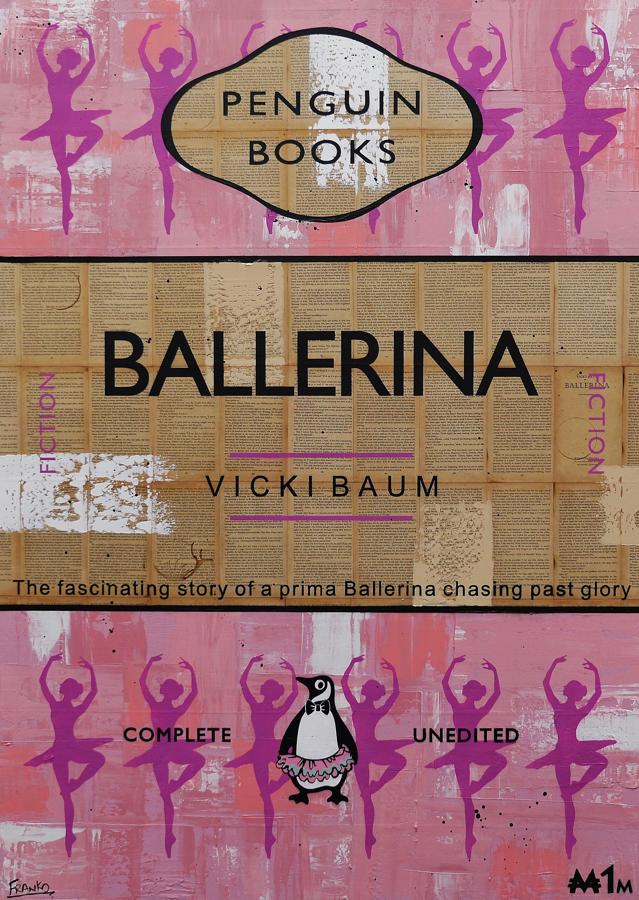 Prima 140cm x 100cm Ballerina Urban Pop Book Club Painting-book club-[Franko_Artist]-[Australian_artist]-[Gold_Coast]-[Brisbane]-[modern]-[contemporary]-[original]-[Large_artwork]-Franklin Art Studio
