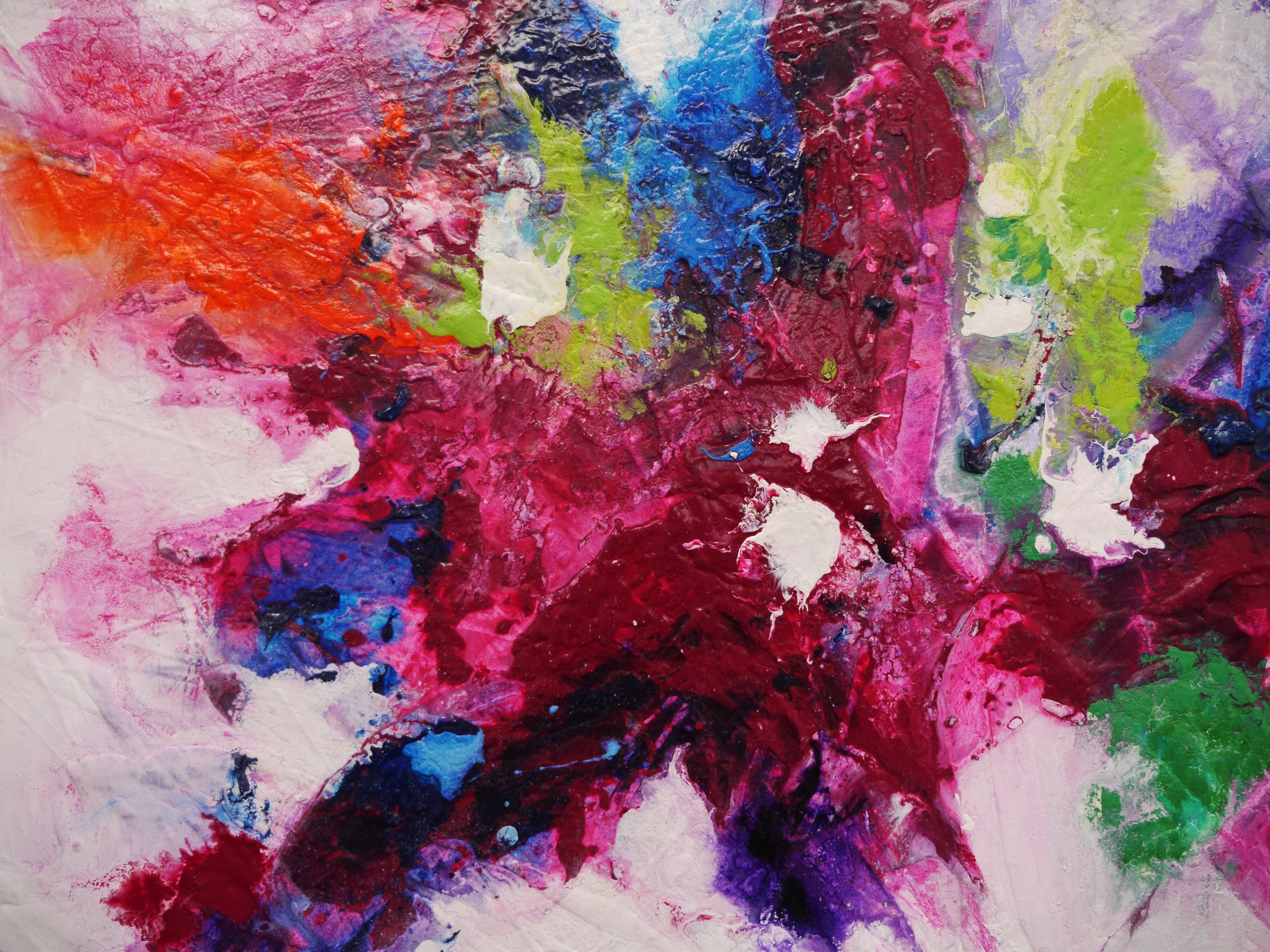 Organic Bouquet 240cm x 100cm Colourful Textured Abstract Painting (SOLD)