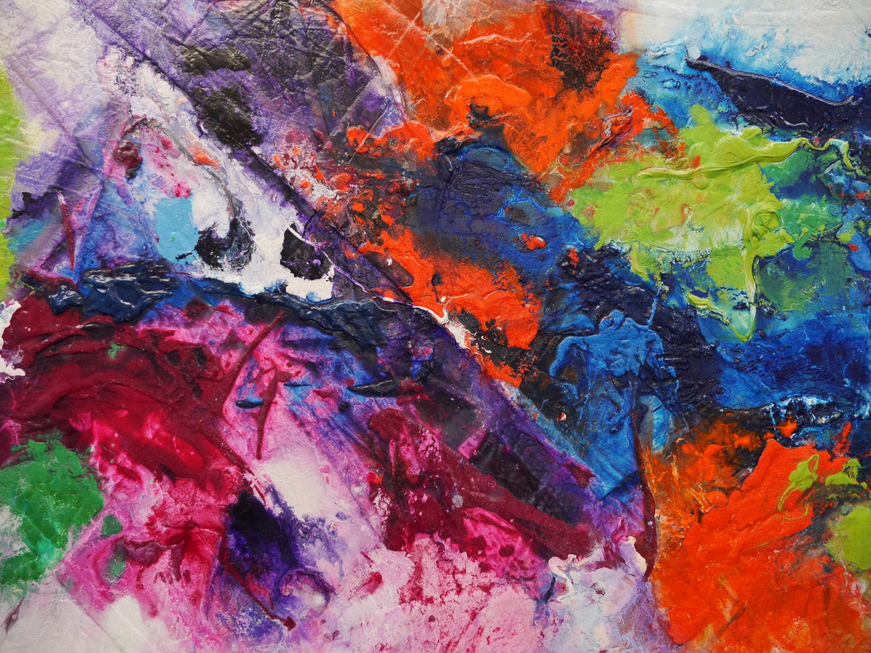 Organic Bouquet 240cm x 100cm Colourful Textured Abstract Painting (SOLD)