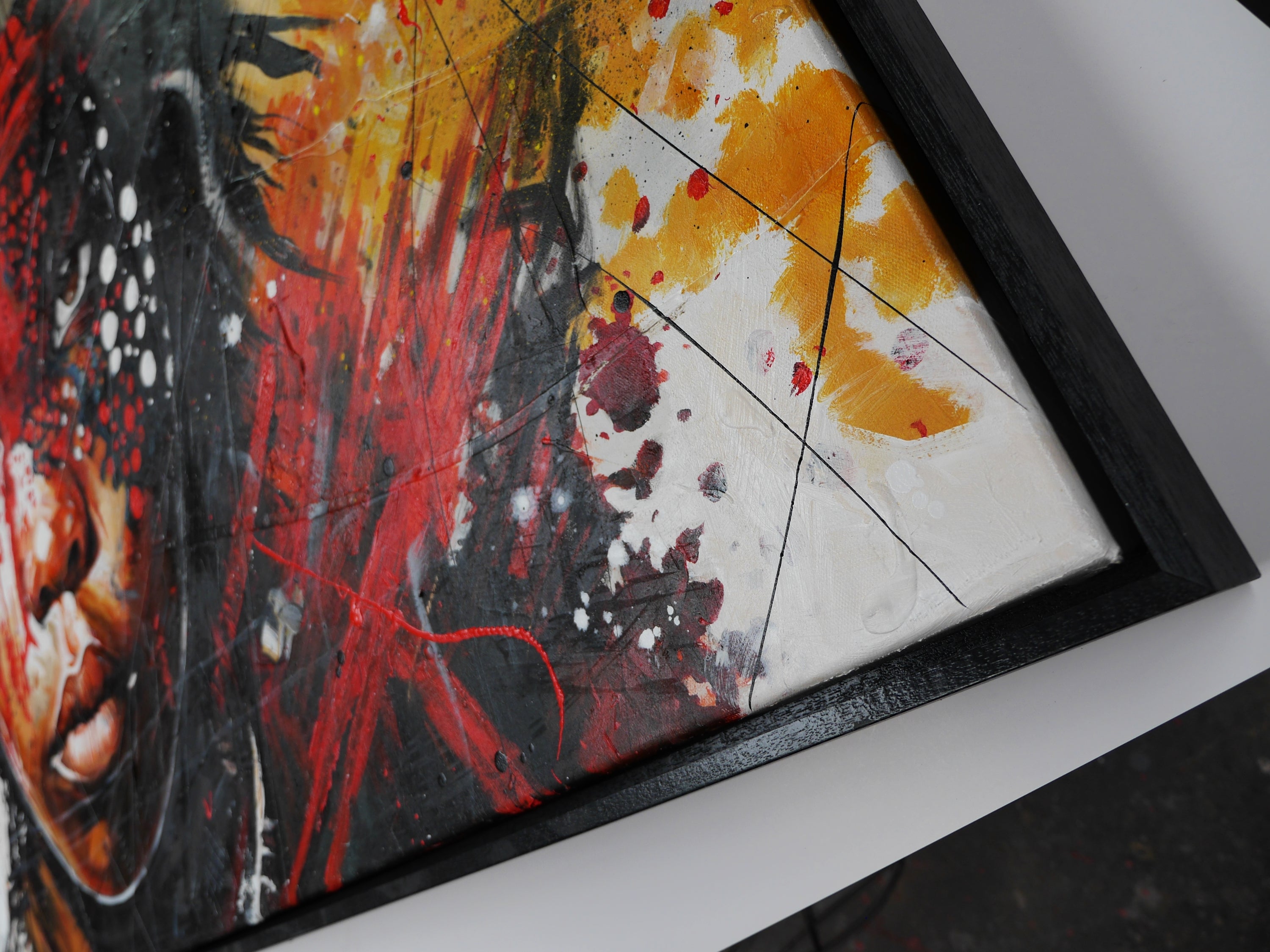 Tribal 190cm x 100cm Brave and Beautiful Abstract Framed Textured Painting (SOLD)