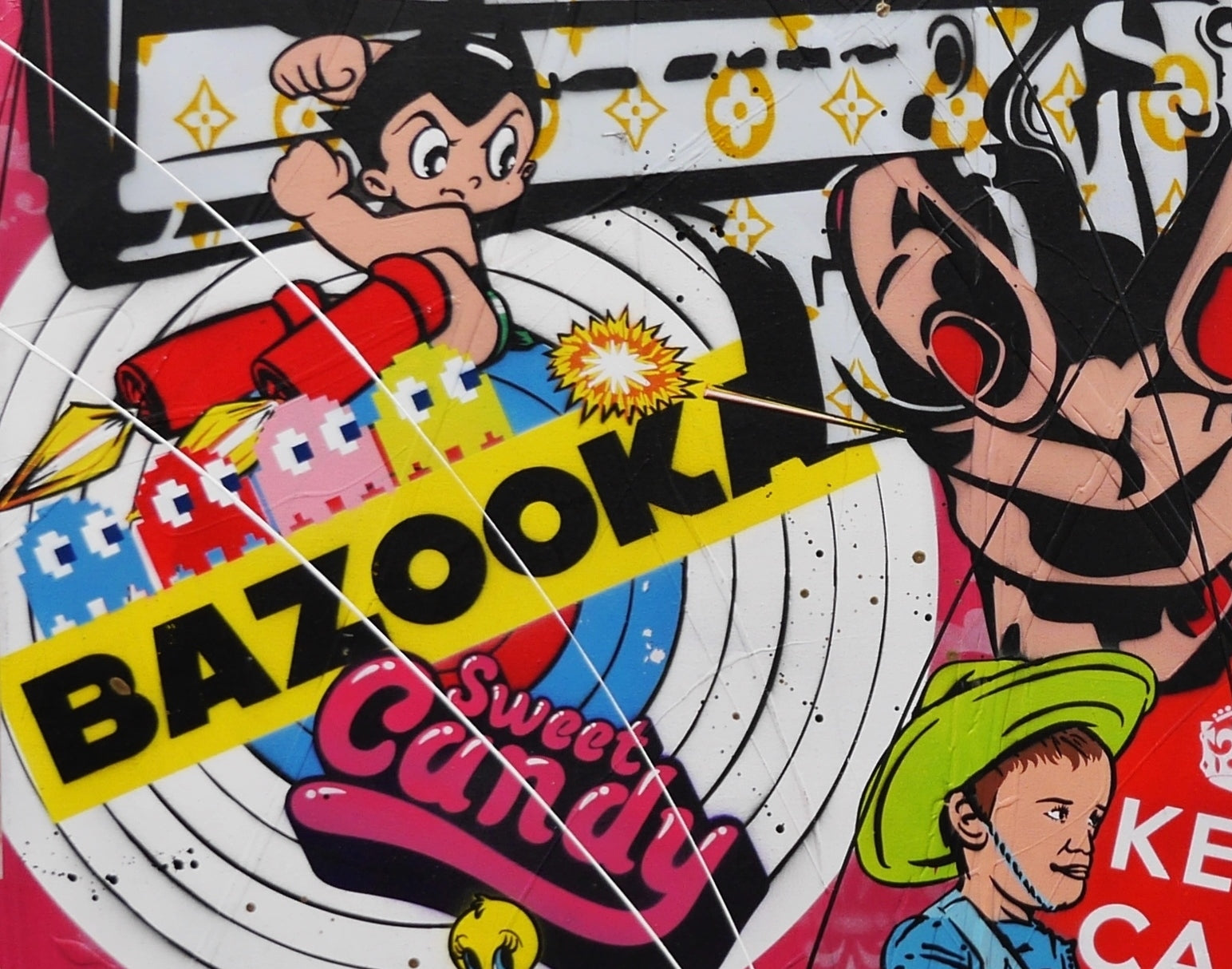 Stick em' up 120cm x 150cm Graffiti Textured Urban Pop Art Painting (SOLD)