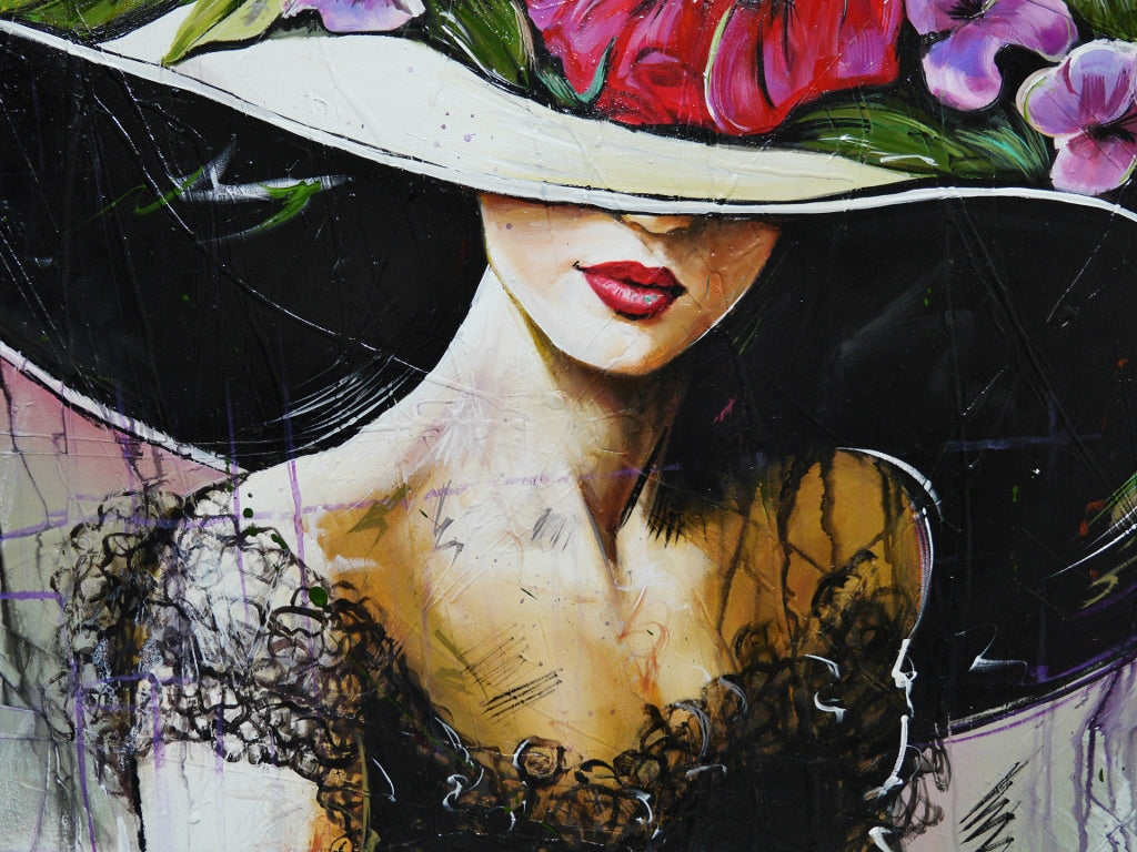 Jayne 140cm x 100cm Classy Textured Abstract Realism Floral Painting (SOLD)