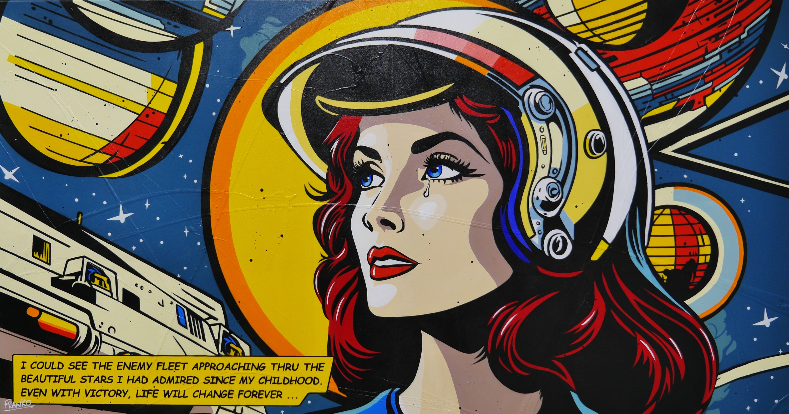I Could See ... 190cm x 100cm Space Classic Pop Art Painting (SOLD ALLAN)-Urban Pop Art-[Franko_Artist]-[Australian_artist]-[Gold_Coast]-[Brisbane]-[modern]-[contemporary]-[original]-[Large_artwork]-Franklin Art Studio