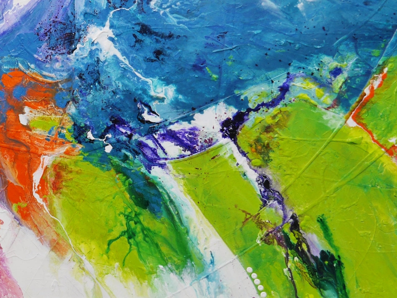 Soda Splash 240cm x 100cm Colourful Textured Abstract Painting (SOLD)