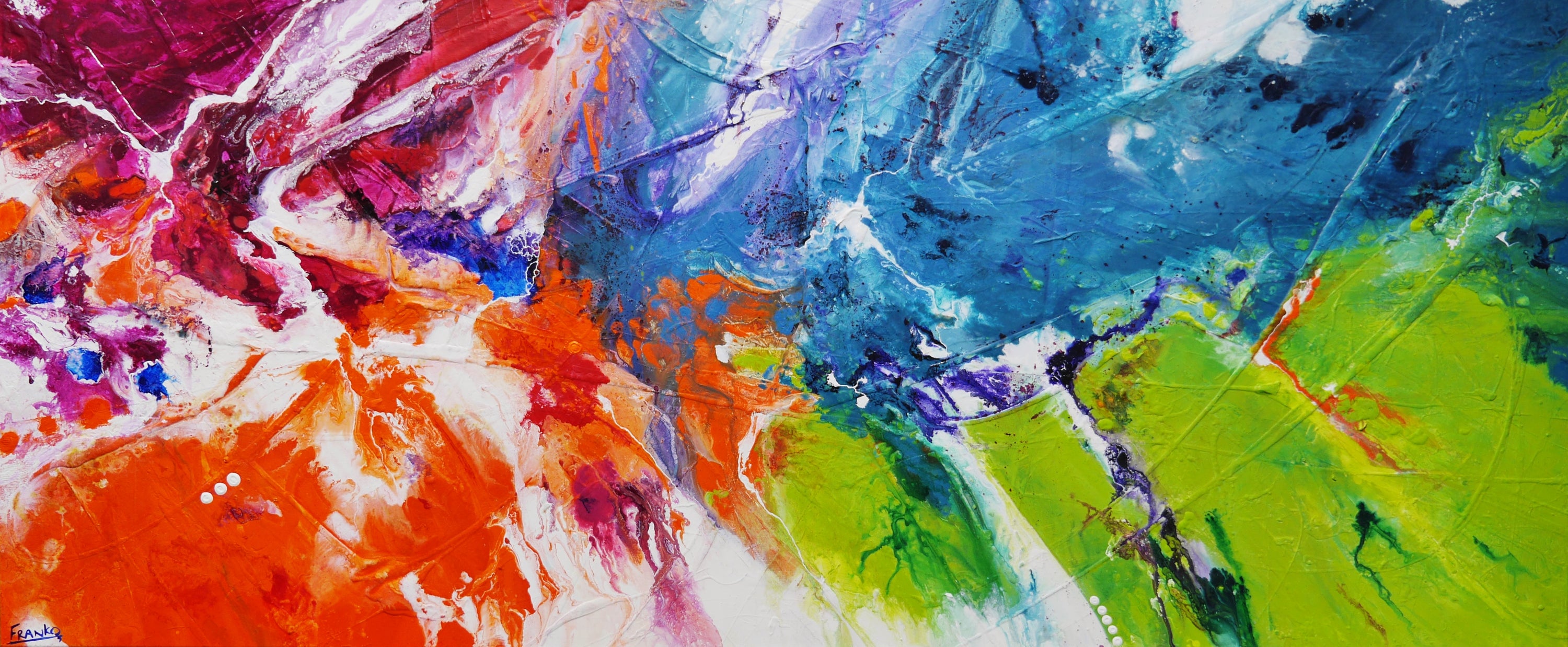 Soda Splash 240cm x 100cm Colourful Textured Abstract Painting-Abstract-[Franko_Artist]-[Australian_artist]-[Gold_Coast]-[Brisbane]-[modern]-[contemporary]-[original]-[Large_artwork]-Franklin Art Studio