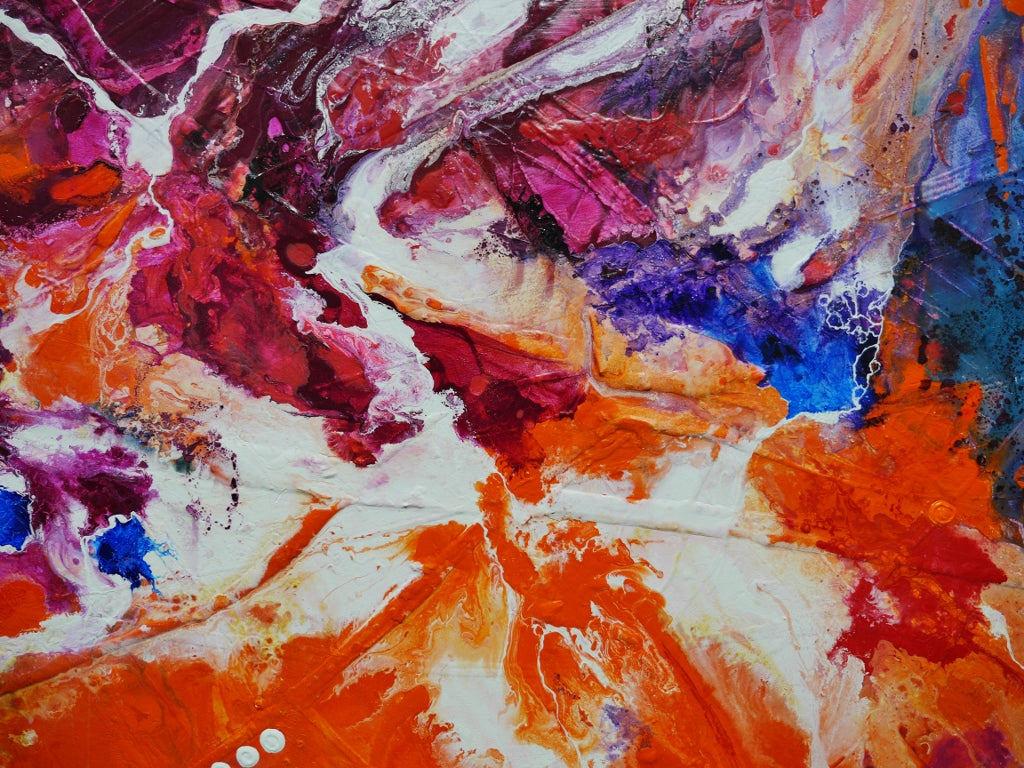 Soda Splash 240cm x 100cm Colourful Textured Abstract Painting (SOLD)