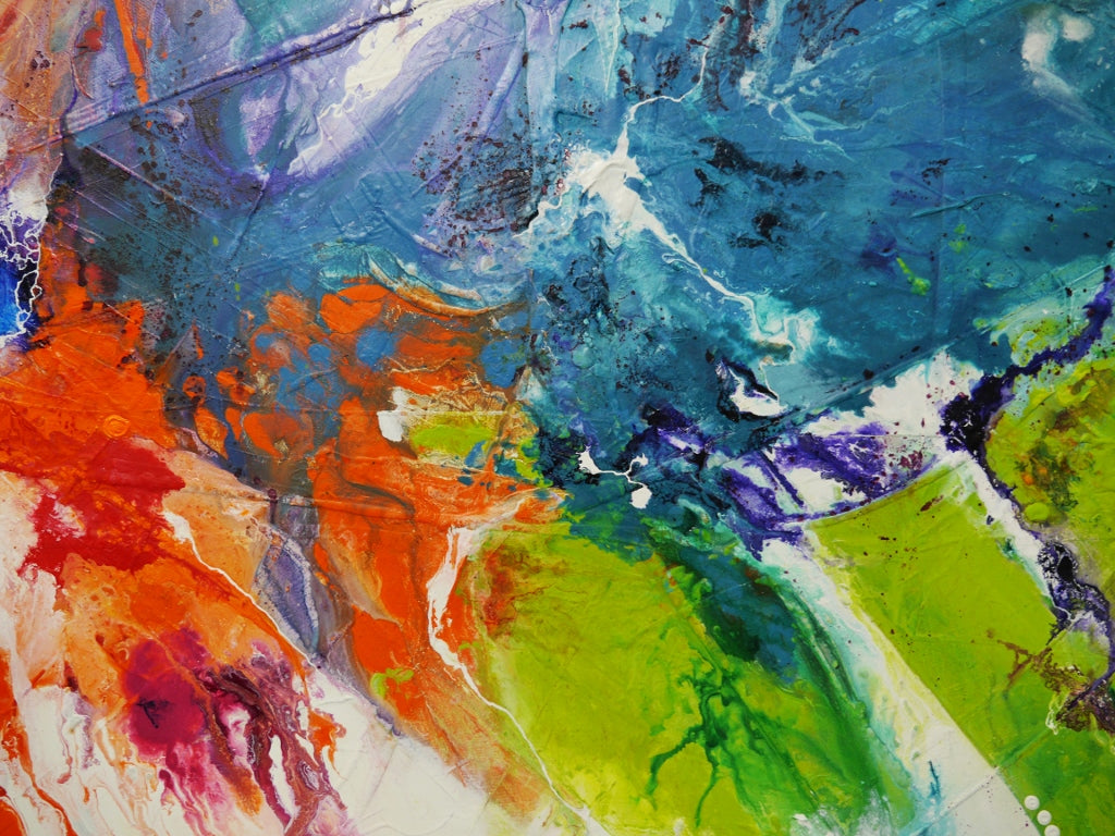 Soda Splash 240cm x 100cm Colourful Textured Abstract Painting (SOLD)
