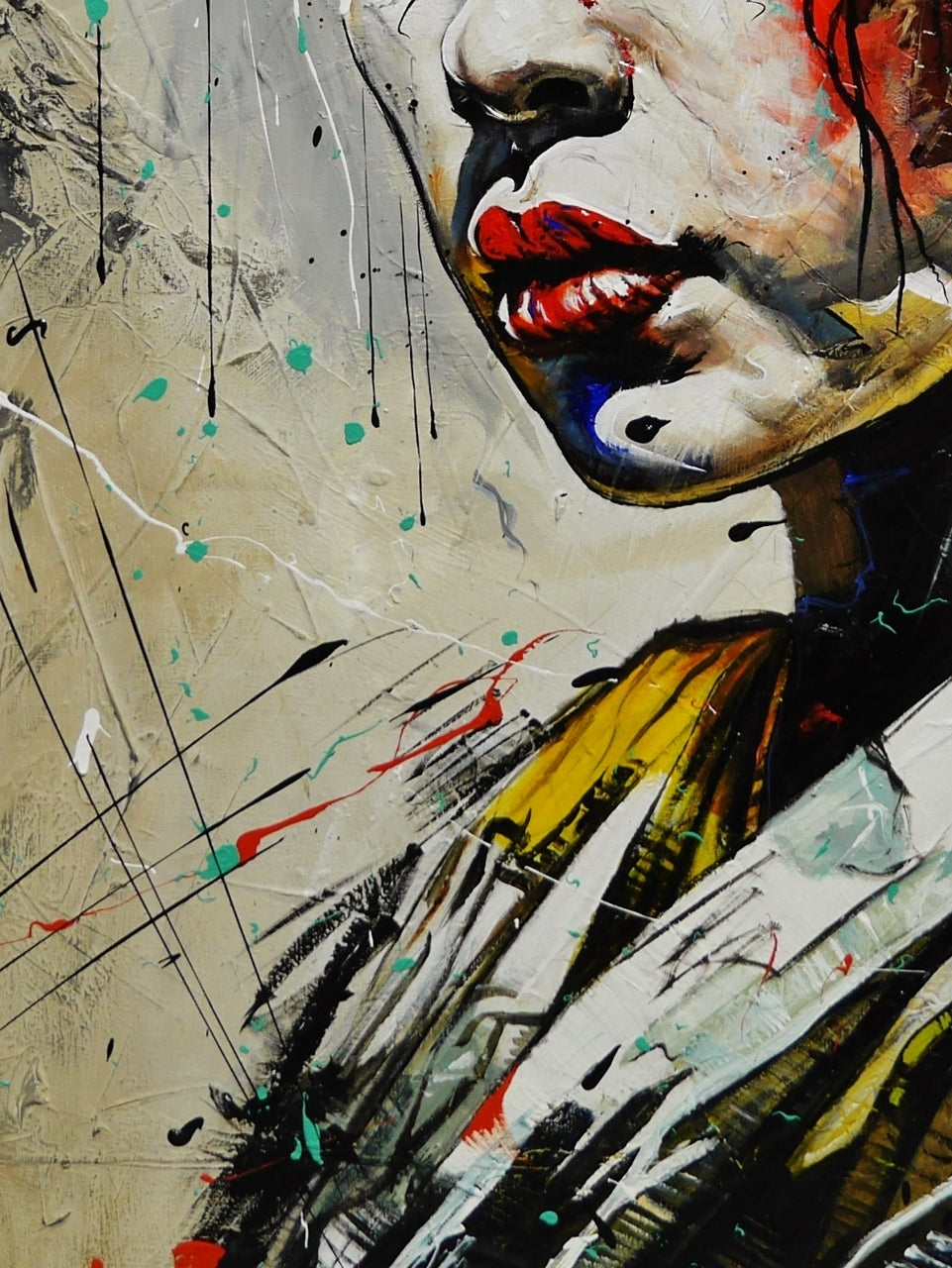 Mulan 140cm x 100cm FRAMED IN OAK Warrior Abstract Realism Art Acrylic Textured Varnished (SOLD)