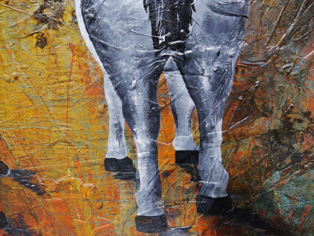 Brothers In Arms 163cm x 180cm Ned Kelly Abstract Realism Texture Painting with Black Frame (SOLD)