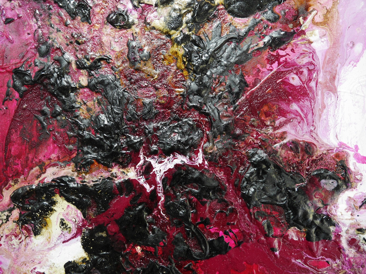 Scarlett & Fig 240cm x 120cm Magenta Textured Abstract Painting (SOLD)