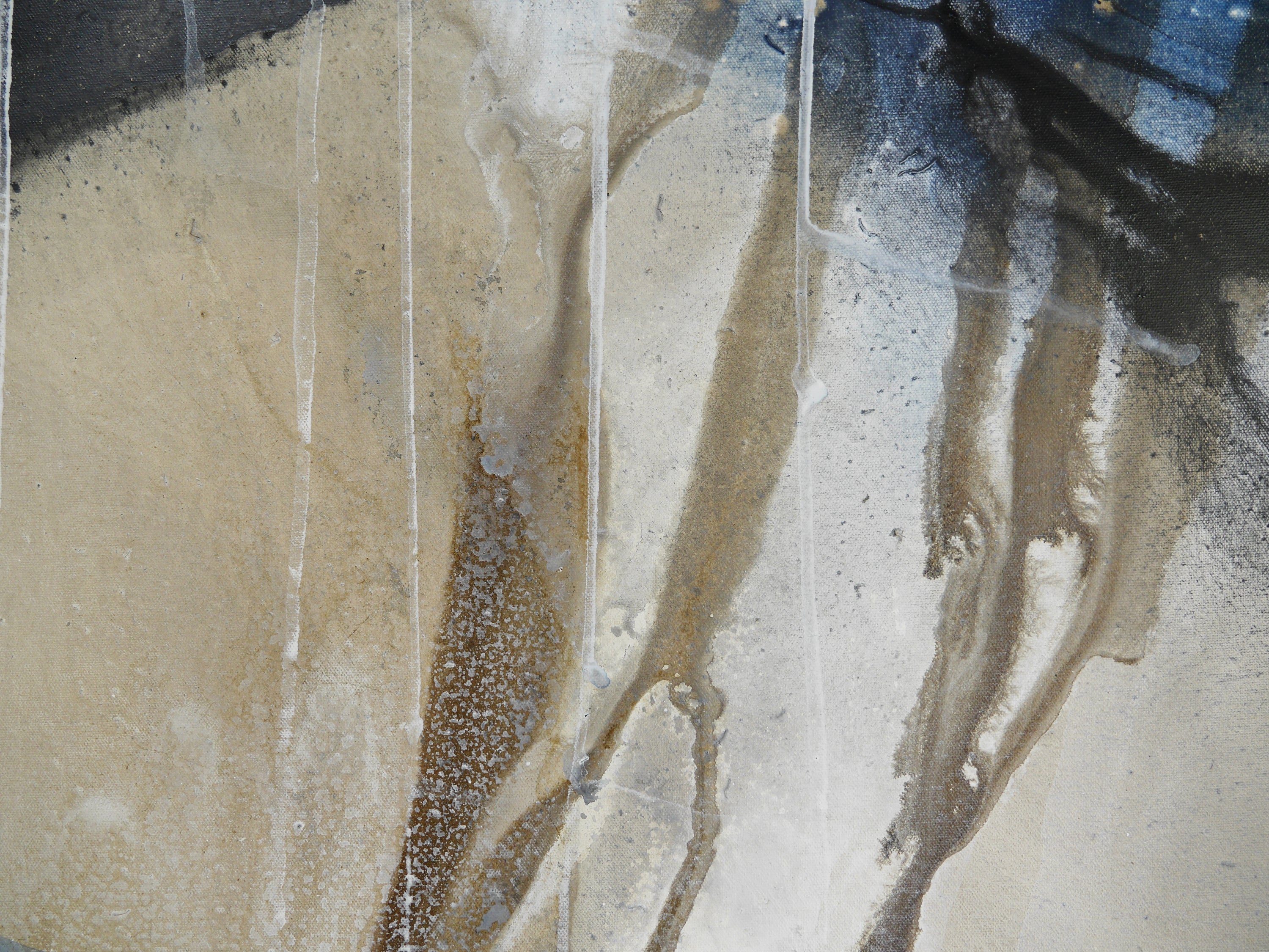 Refined 208 200cm x 80cm  Blue Rust Cream White Blended Abstract Painting (SOLD)