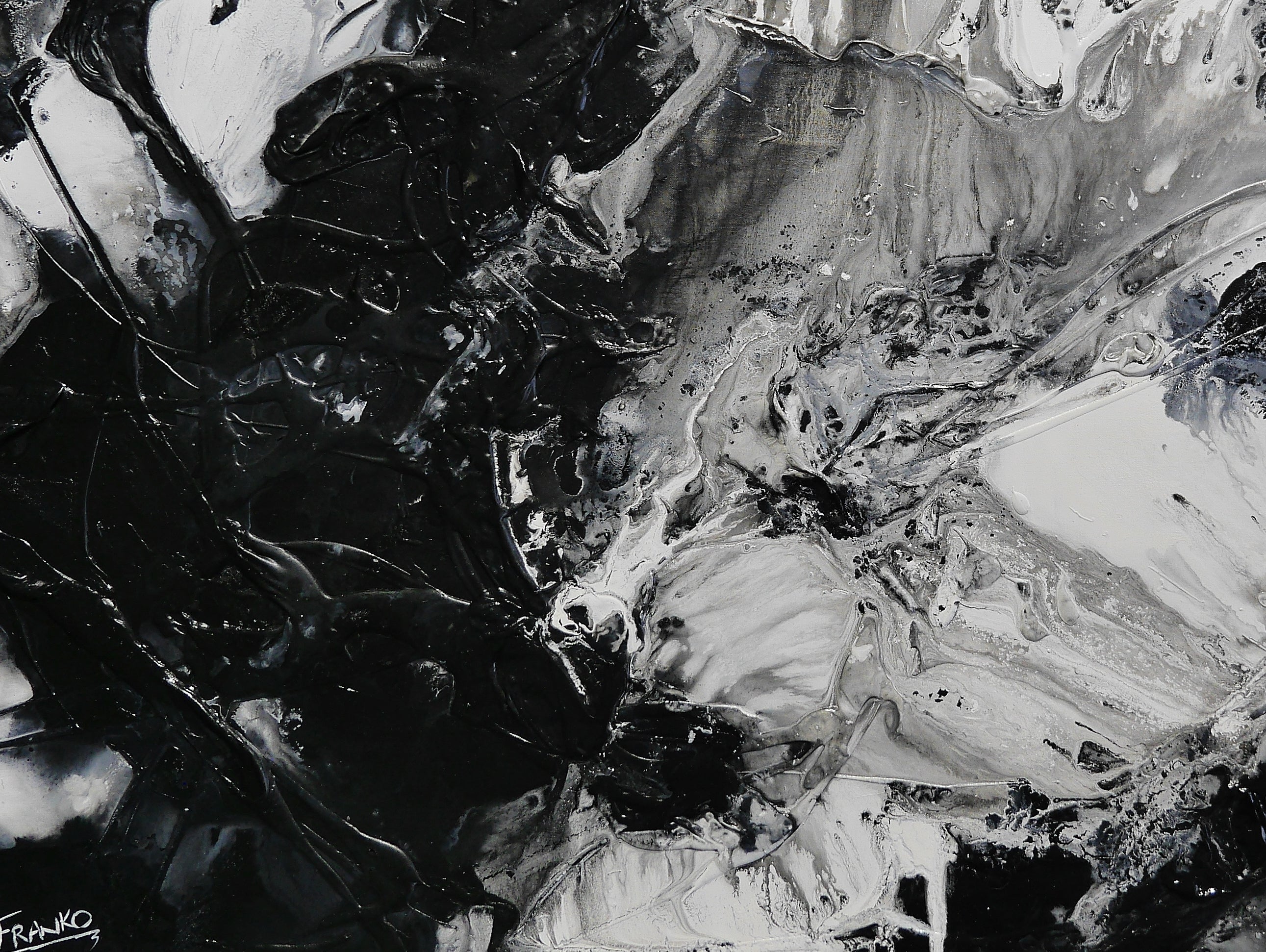 Black Universe 160cm x 100cm Black Grey White Textured Abstract Painting (SOLD)-Abstract-[Franko_Artist]-[Australian_artist]-[Gold_Coast]-[Brisbane]-[modern]-[contemporary]-[original]-[Large_artwork]-Franklin Art Studio