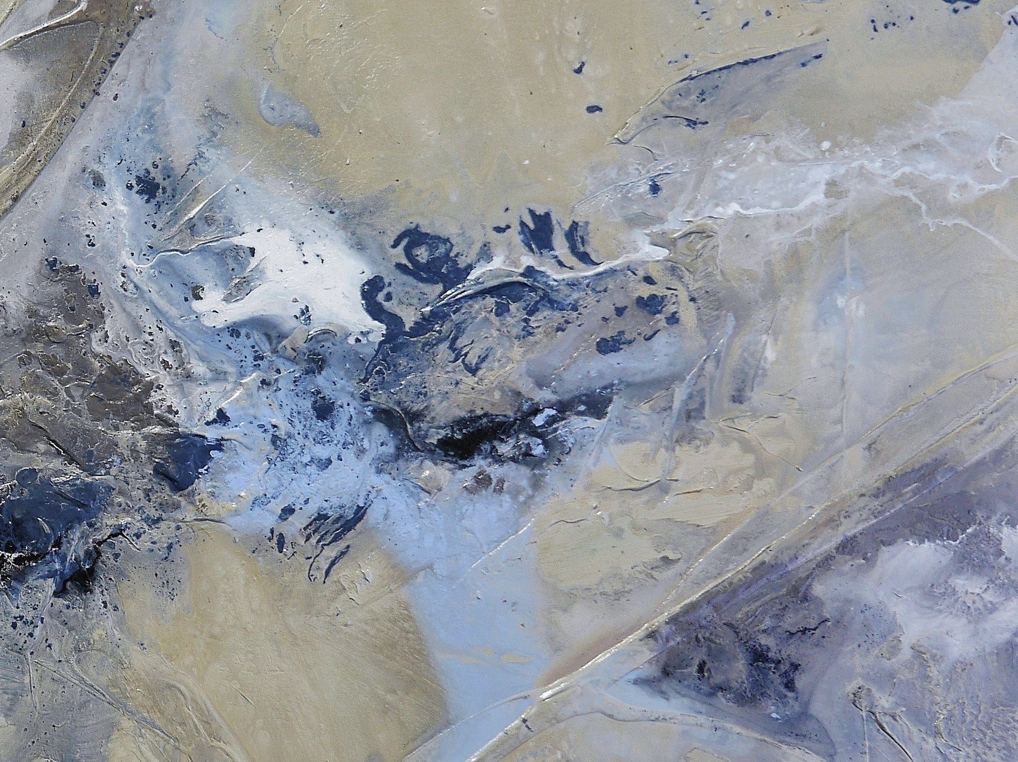 Powder 180cm x 80cm Malt Powder Blue Textured Abstract Painting (SOLD)
