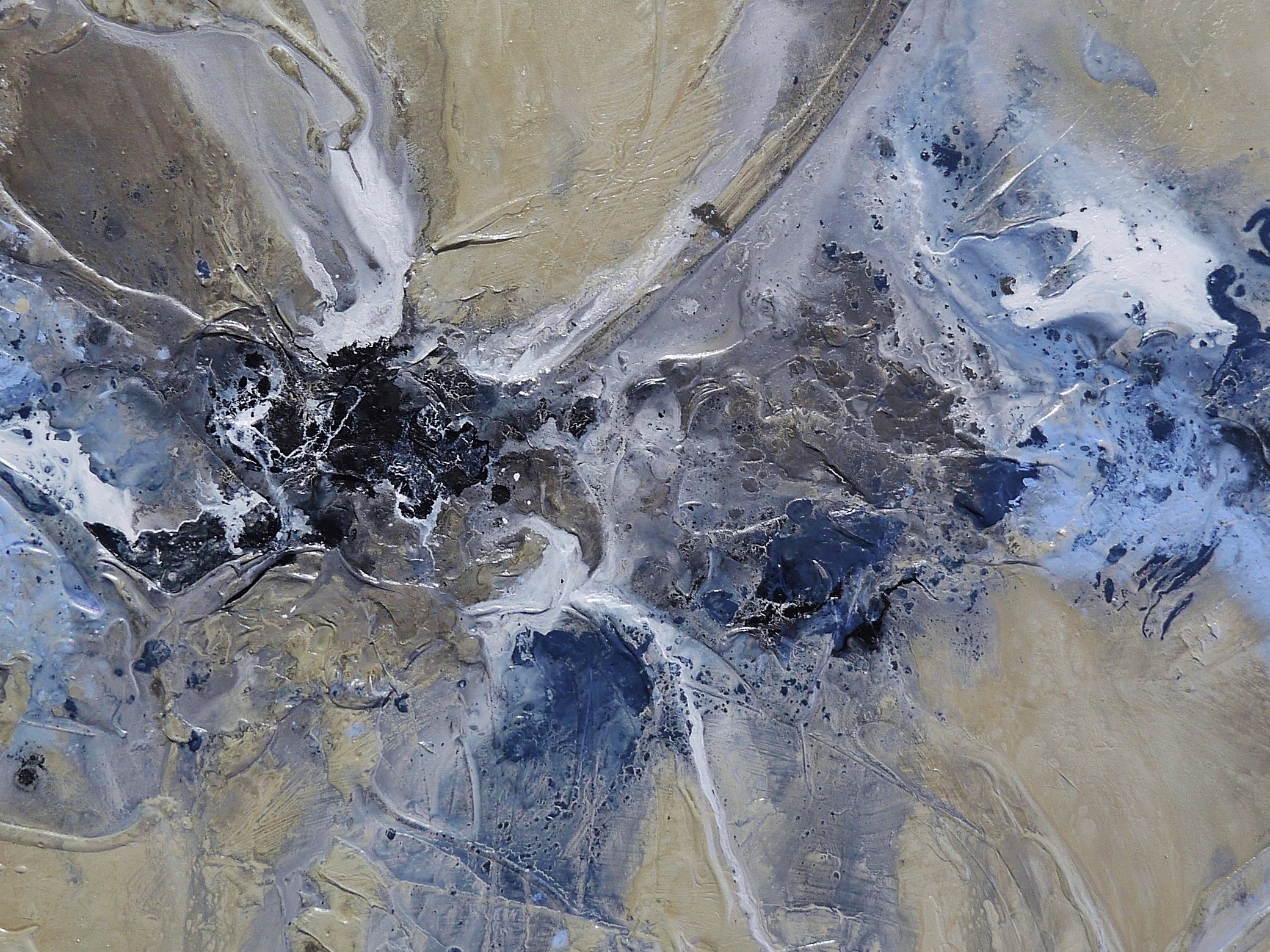 Powder 180cm x 80cm Malt Powder Blue Textured Abstract Painting (SOLD)