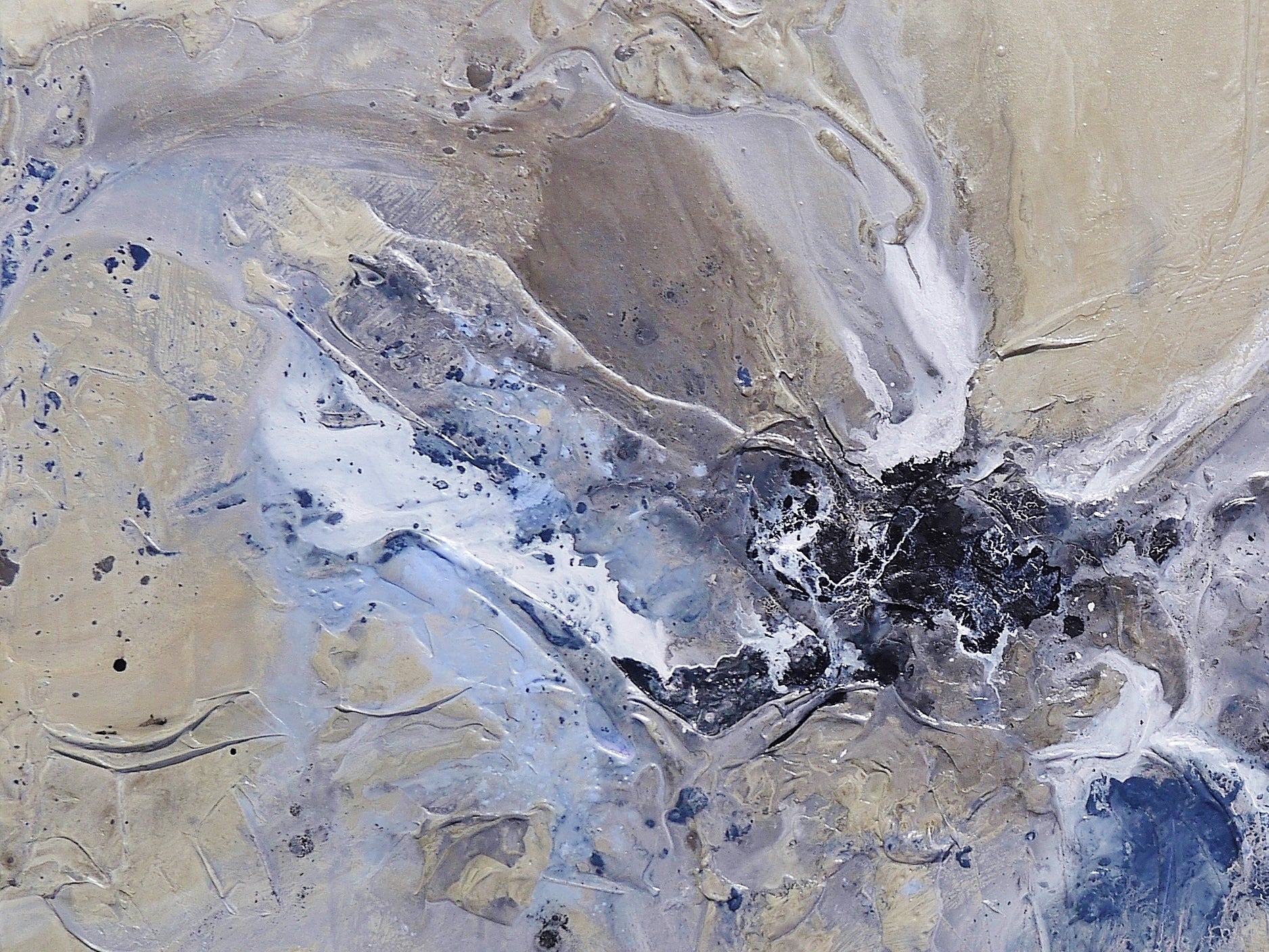 Powder 180cm x 80cm Malt Powder Blue Textured Abstract Painting (SOLD)