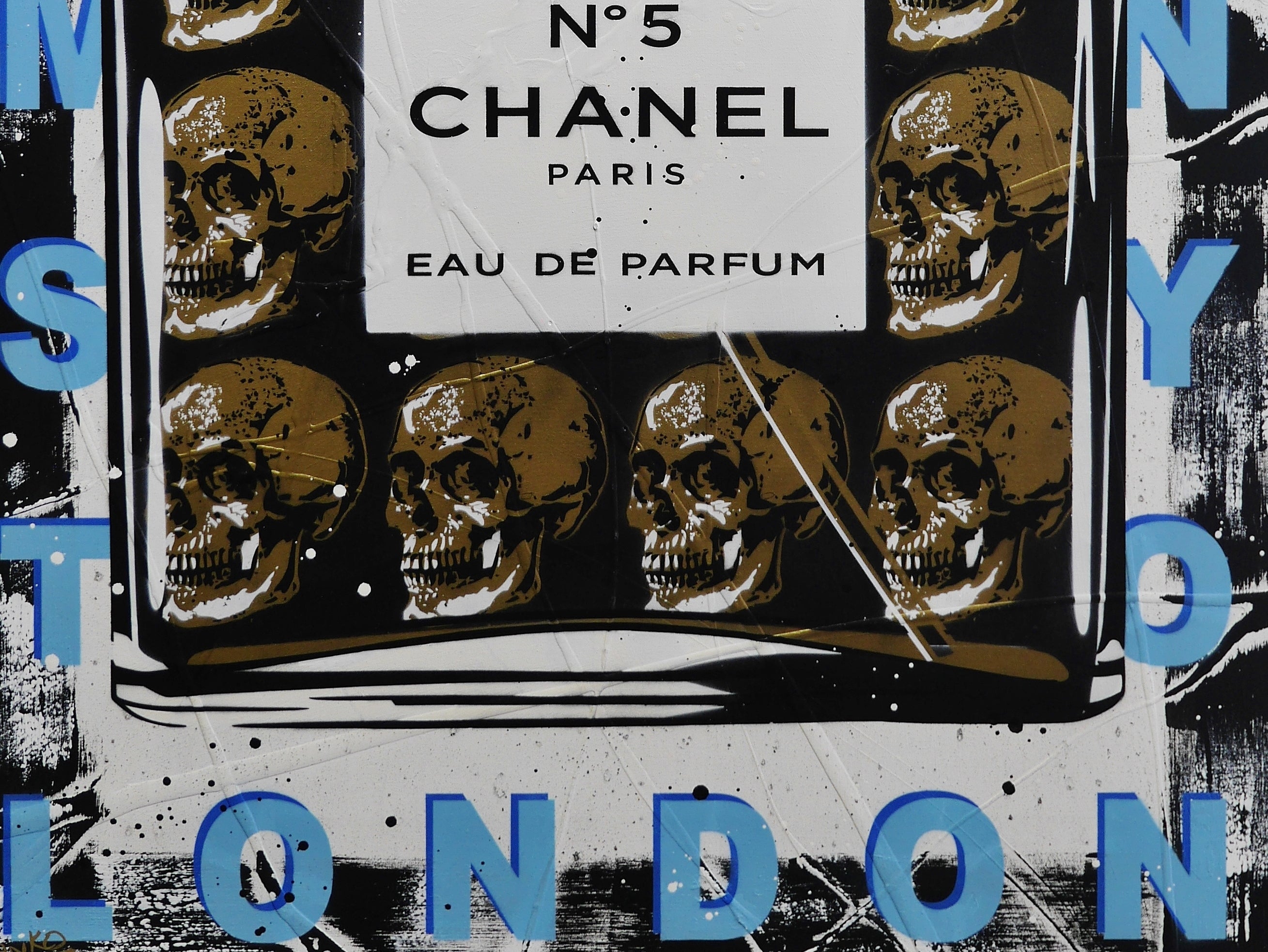 The New Fragrance 140cm x 100cm Perfume Bottle Textured Urban Pop Art Painting (SOLD)