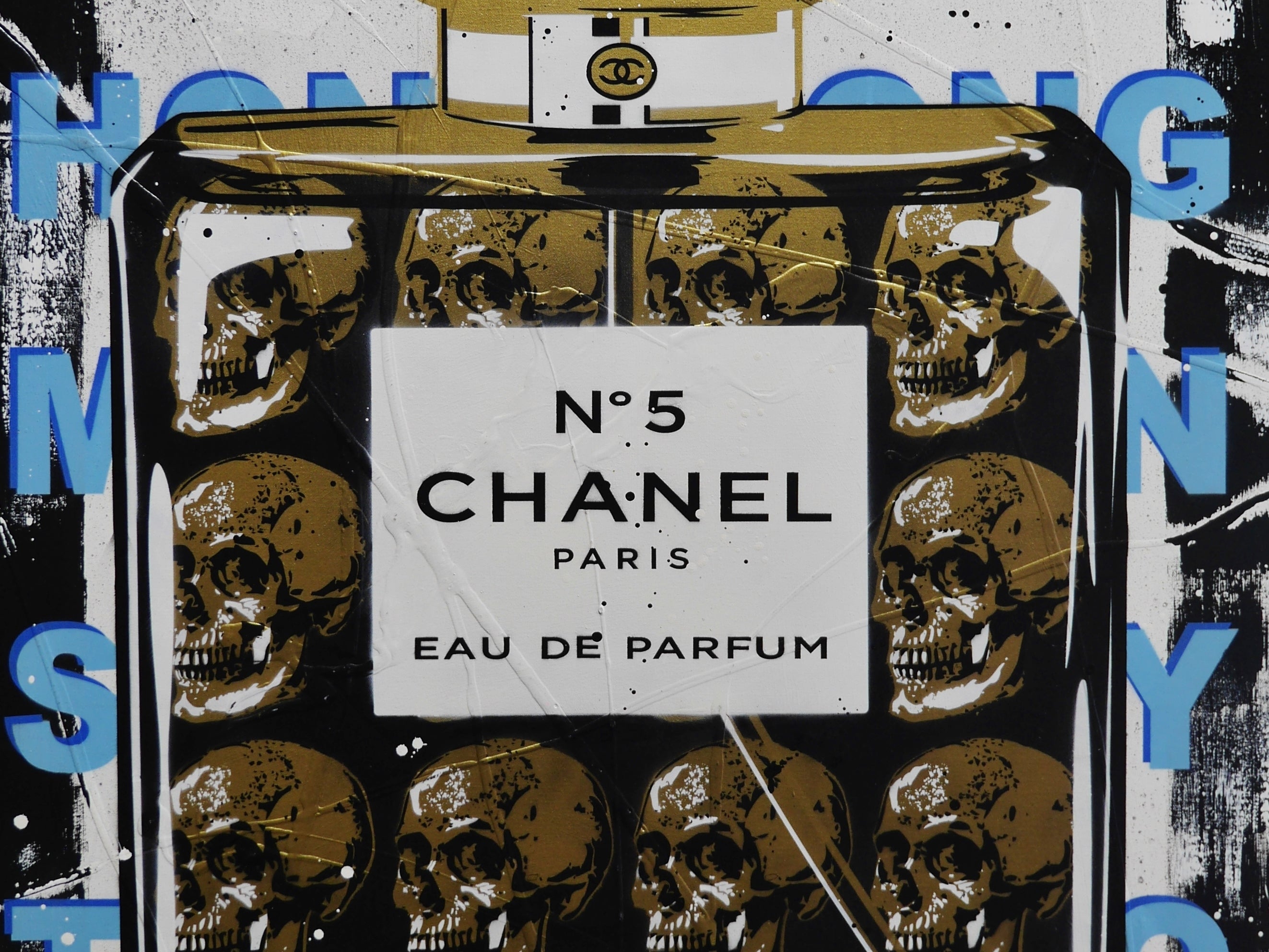 The New Fragrance 140cm x 100cm Perfume Bottle Textured Urban Pop Art Painting (SOLD)