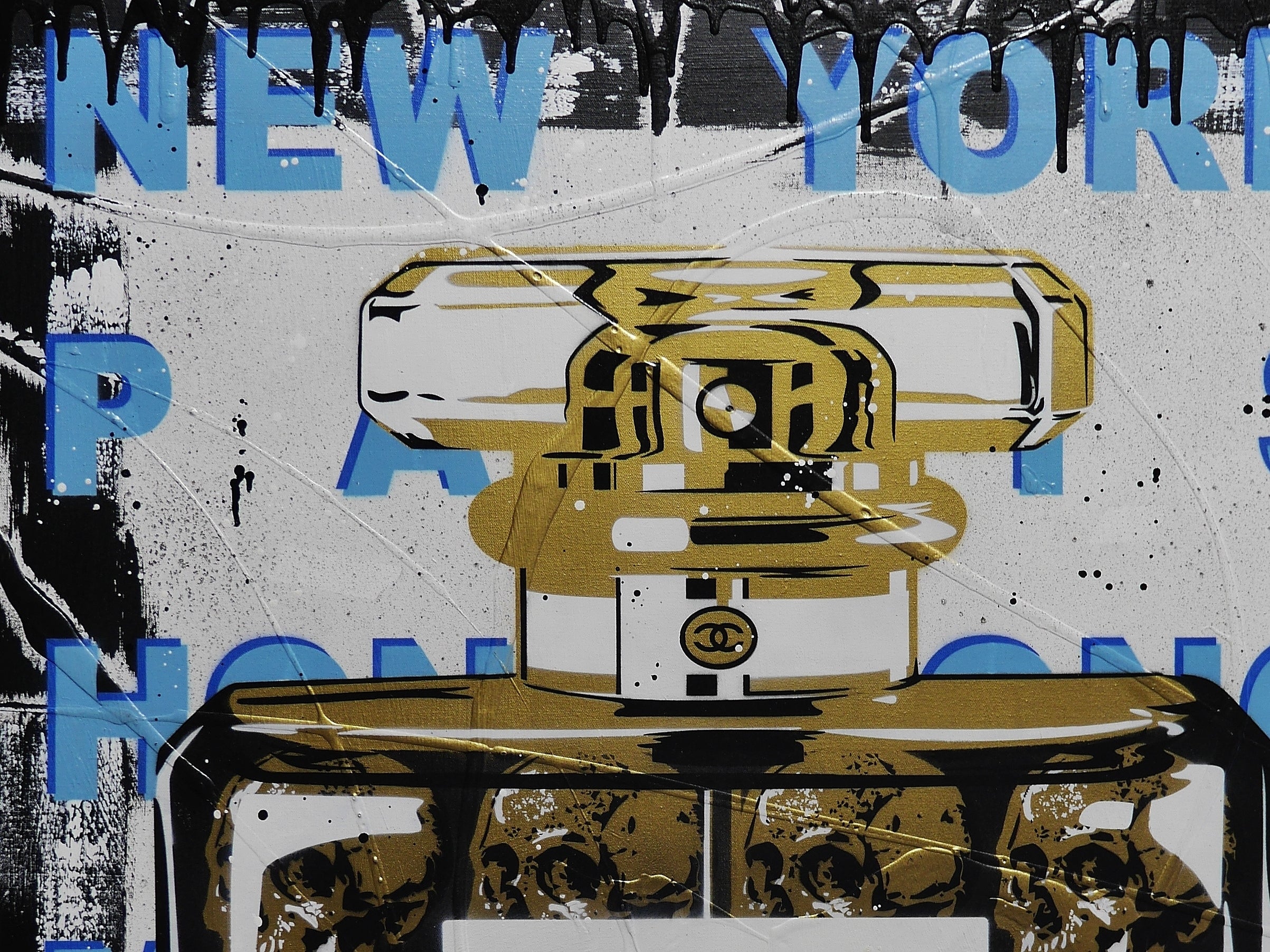 The New Fragrance 140cm x 100cm Perfume Bottle Textured Urban Pop Art Painting (SOLD)