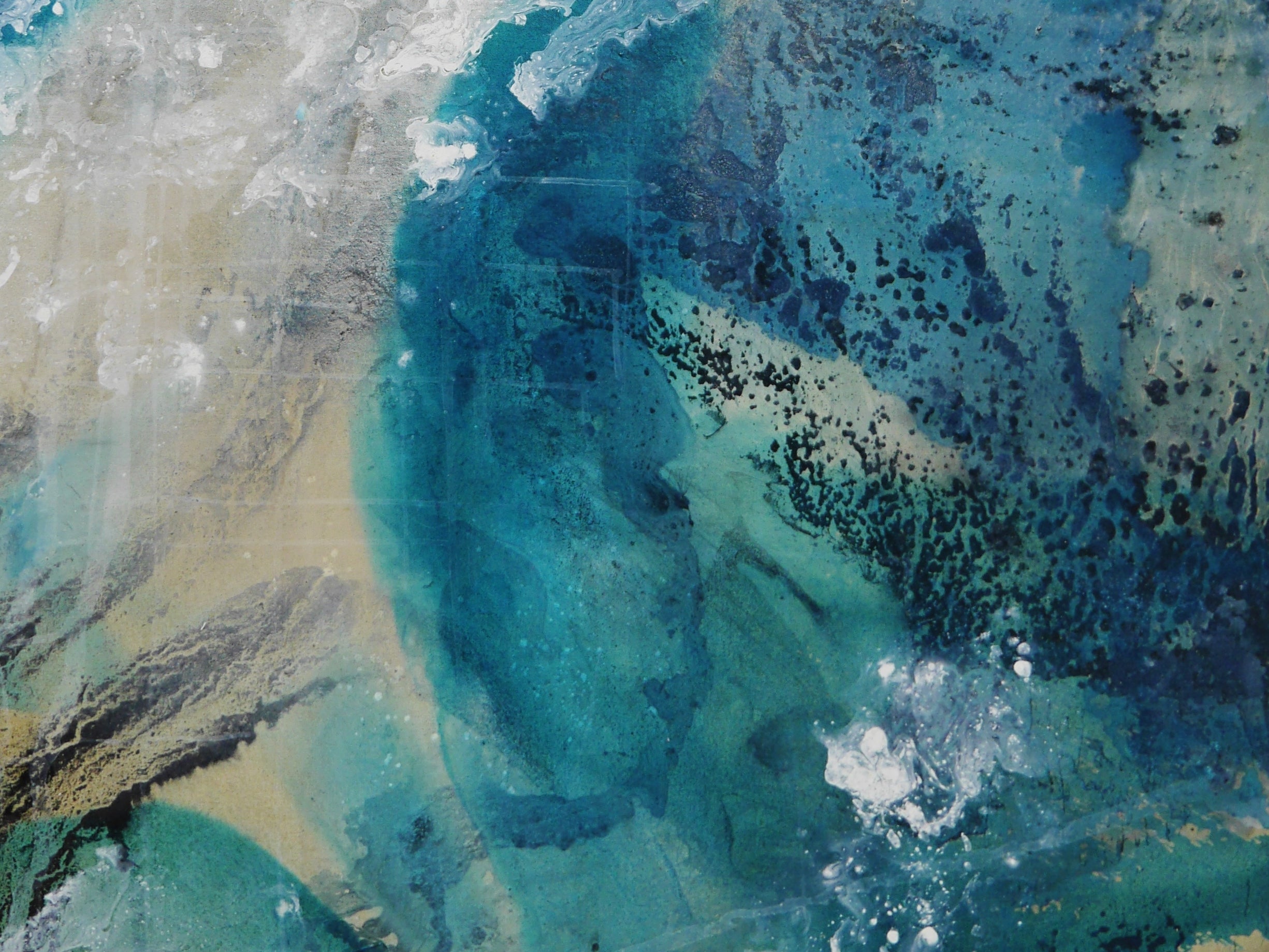 Refined 182 120cm x 150cm Turquoise Malt Blended Abstract Painting (SOLD)-Abstract-[Franko_Artist]-[The_Block]-[Dream_Homes]-[ideas]-[Grand_Designs]-[Art_Lover]-Franklin Art Studio
